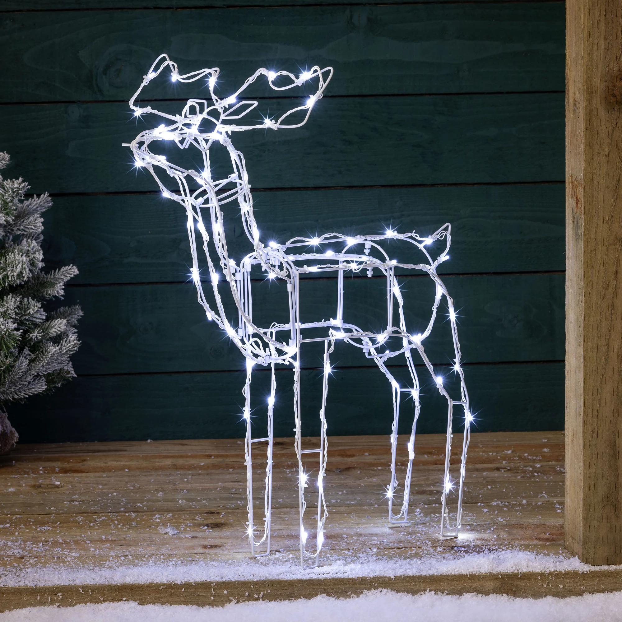Light Up White Wire Reindeer - Image 5