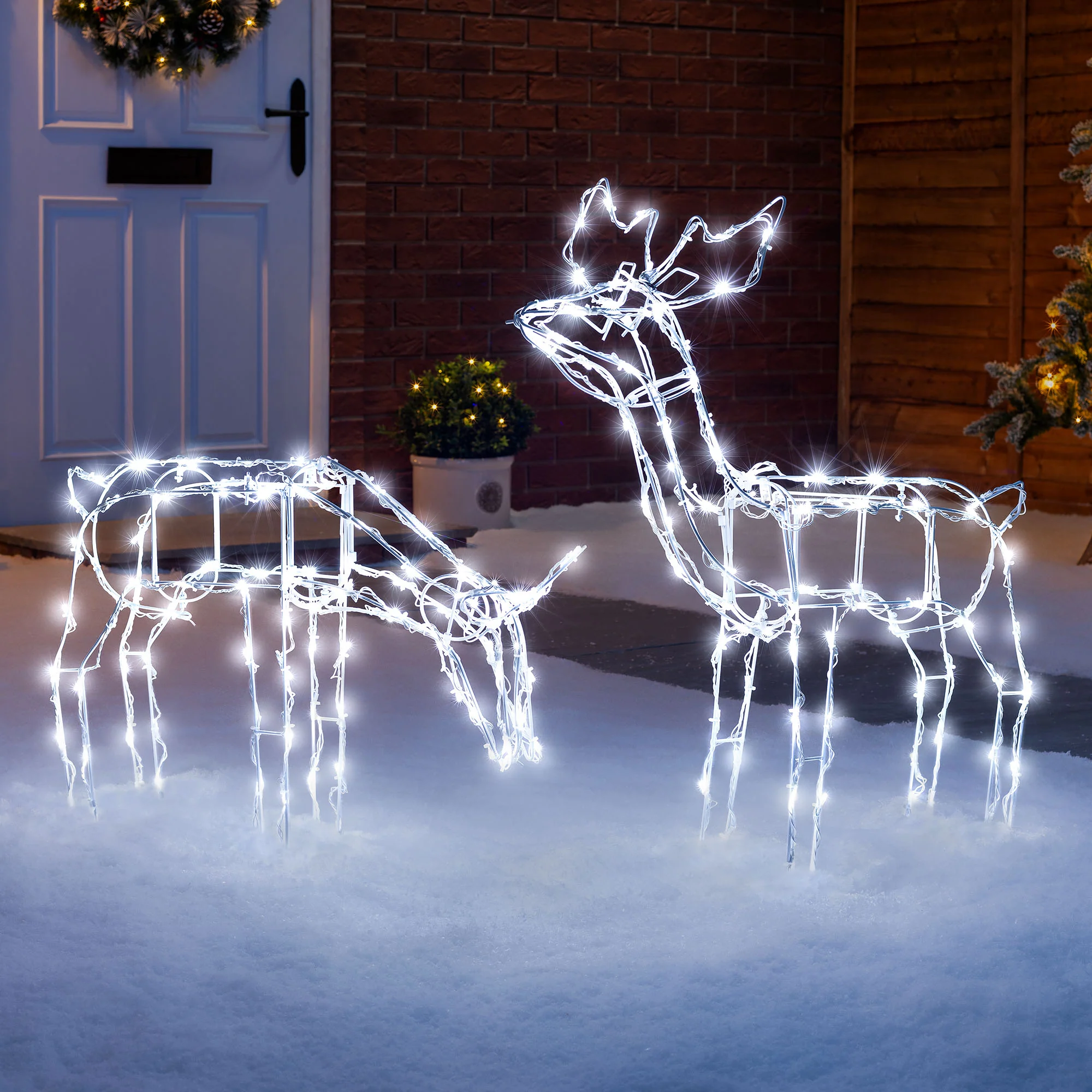 Light Up White Wire Reindeer - Image 7