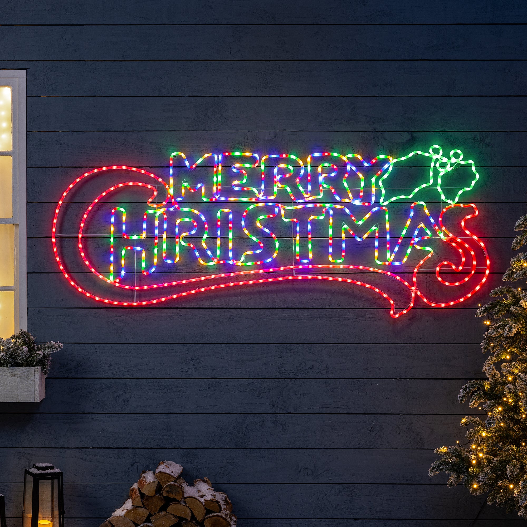 Merry Christmas Rope Light Sign