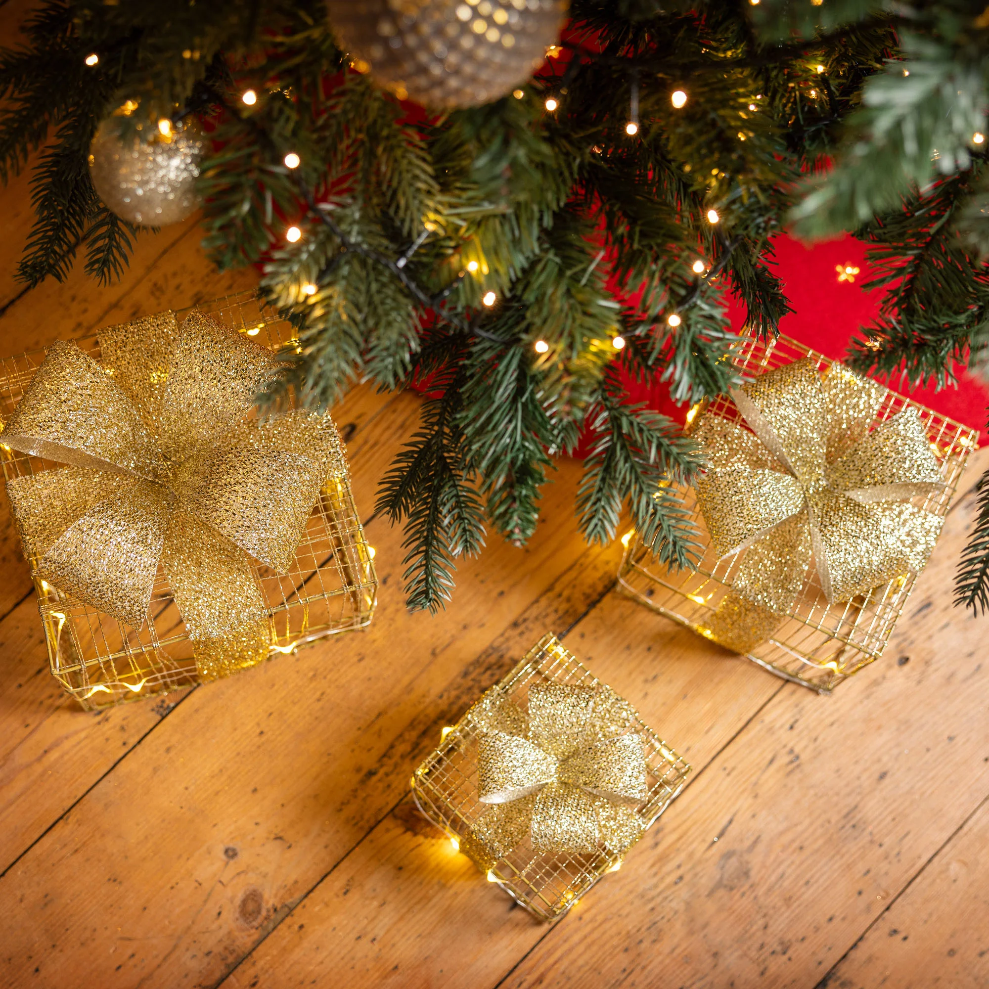 Micro LED Christmas Gift Boxes (Set of 3) - Image 2