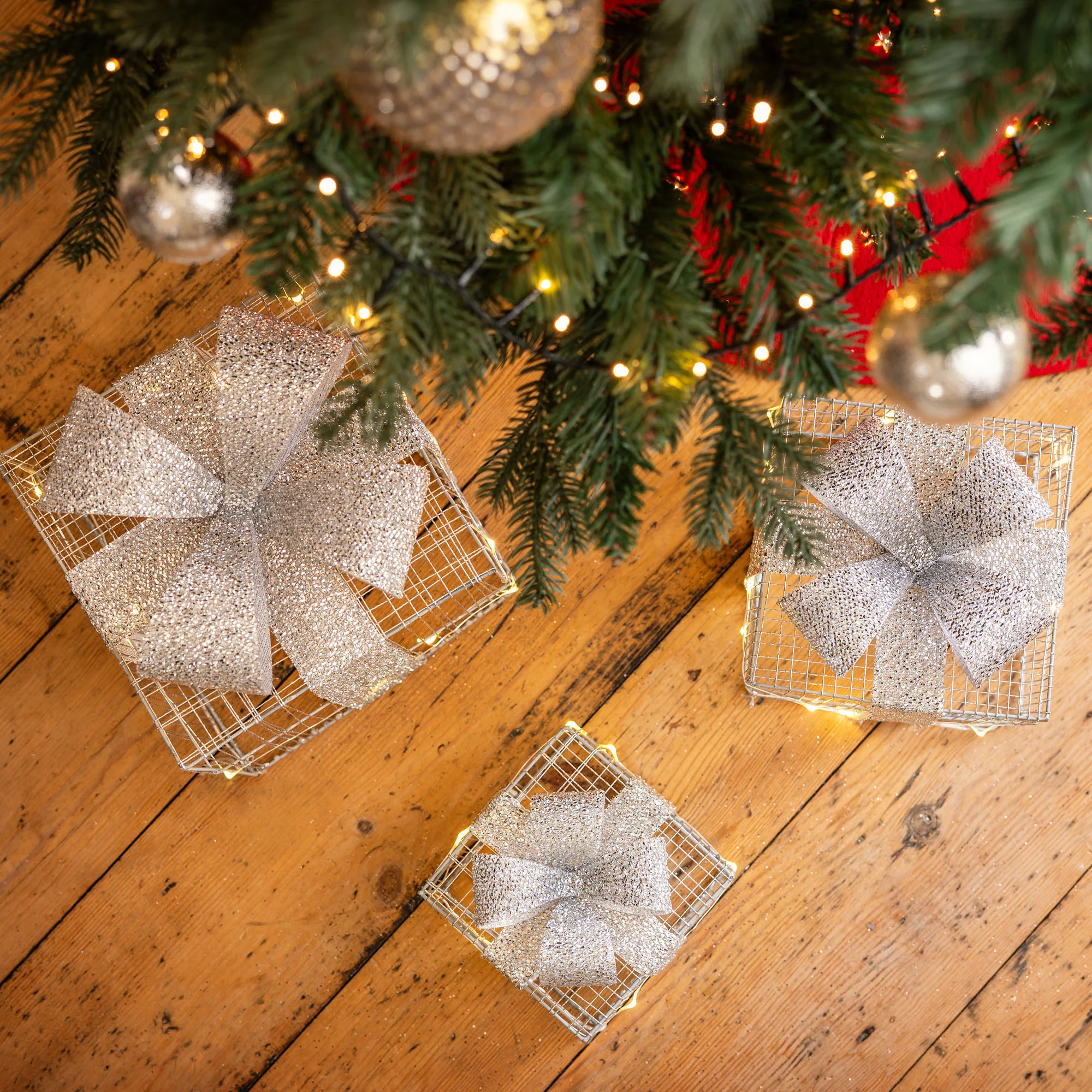 Micro LED Christmas Gift Boxes (Set of 3) - Image 6