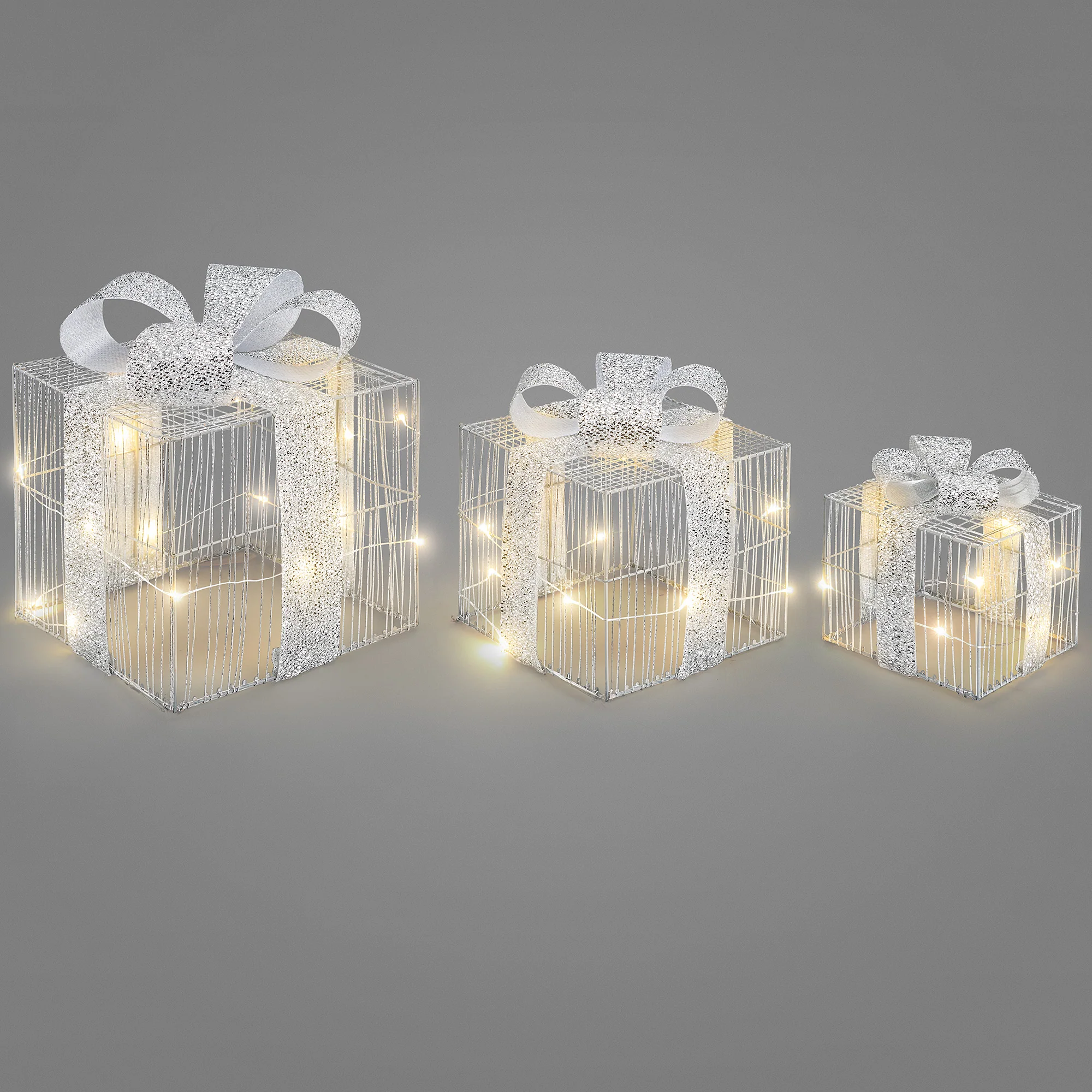 Micro LED Christmas Gift Boxes (Set of 3) - Image 8