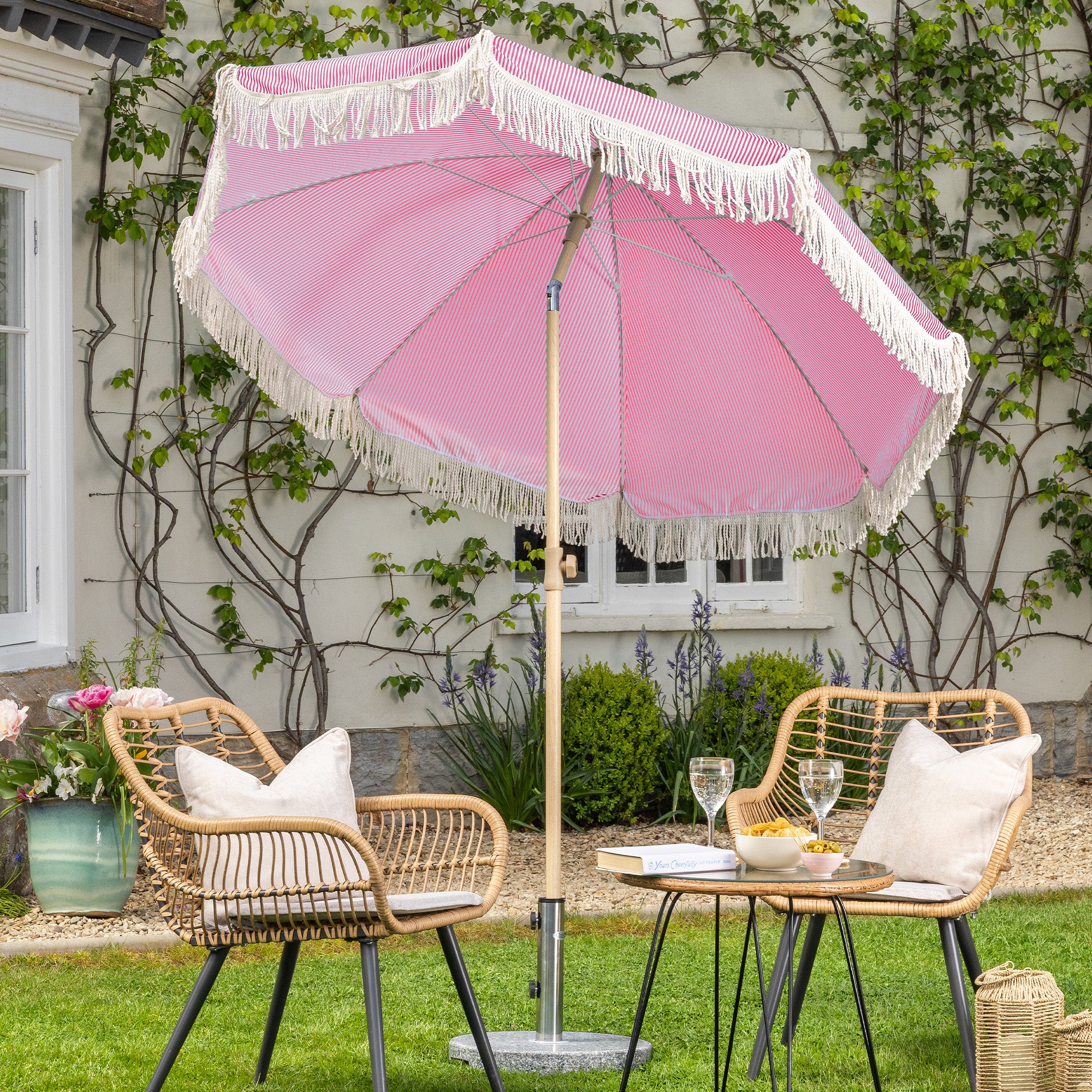 Portable Tassel Parasol with Tilt – 2m - Image 14