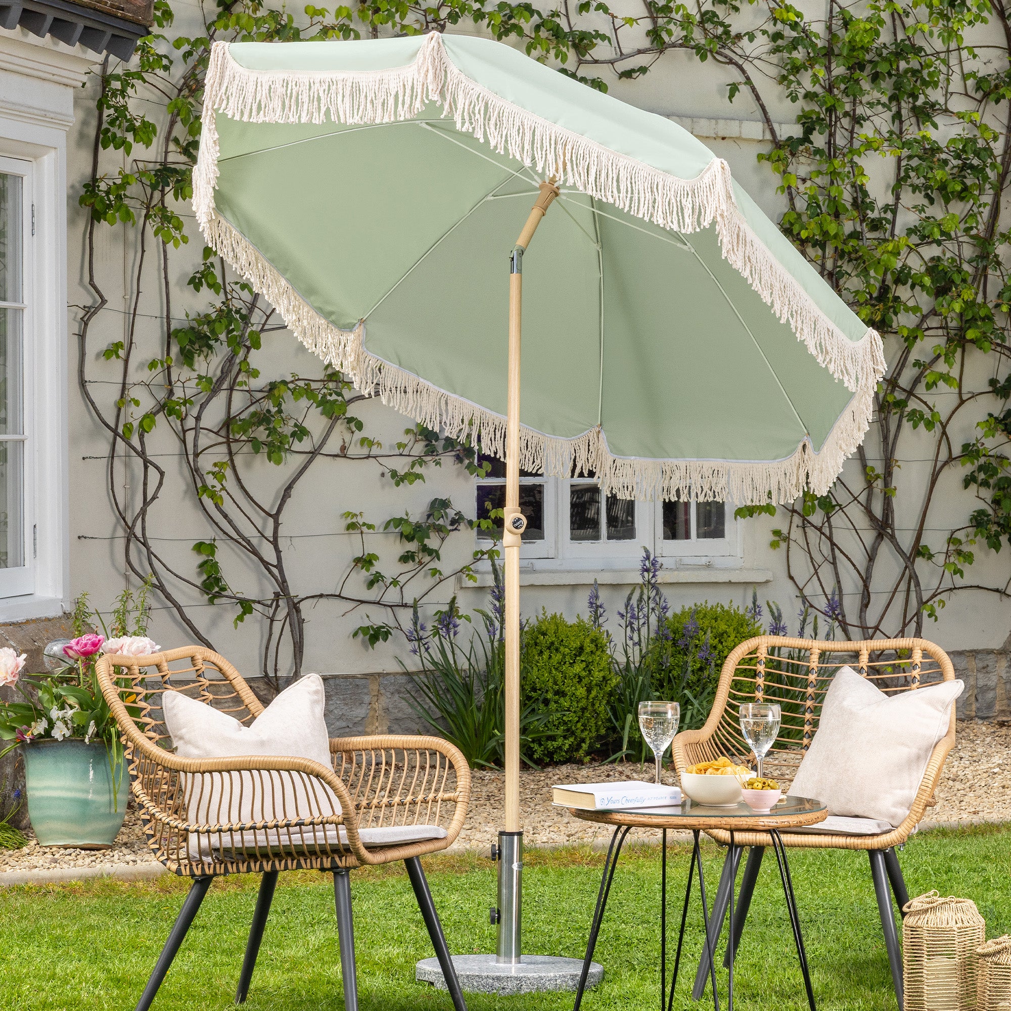 Portable Tassel Parasol with Tilt – 2m - Image 5