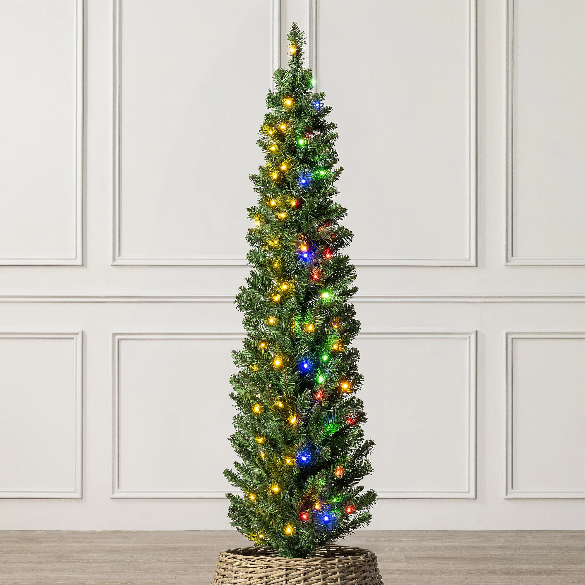 Pre-Lit Aspen Spruce Pencil Christmas Tree