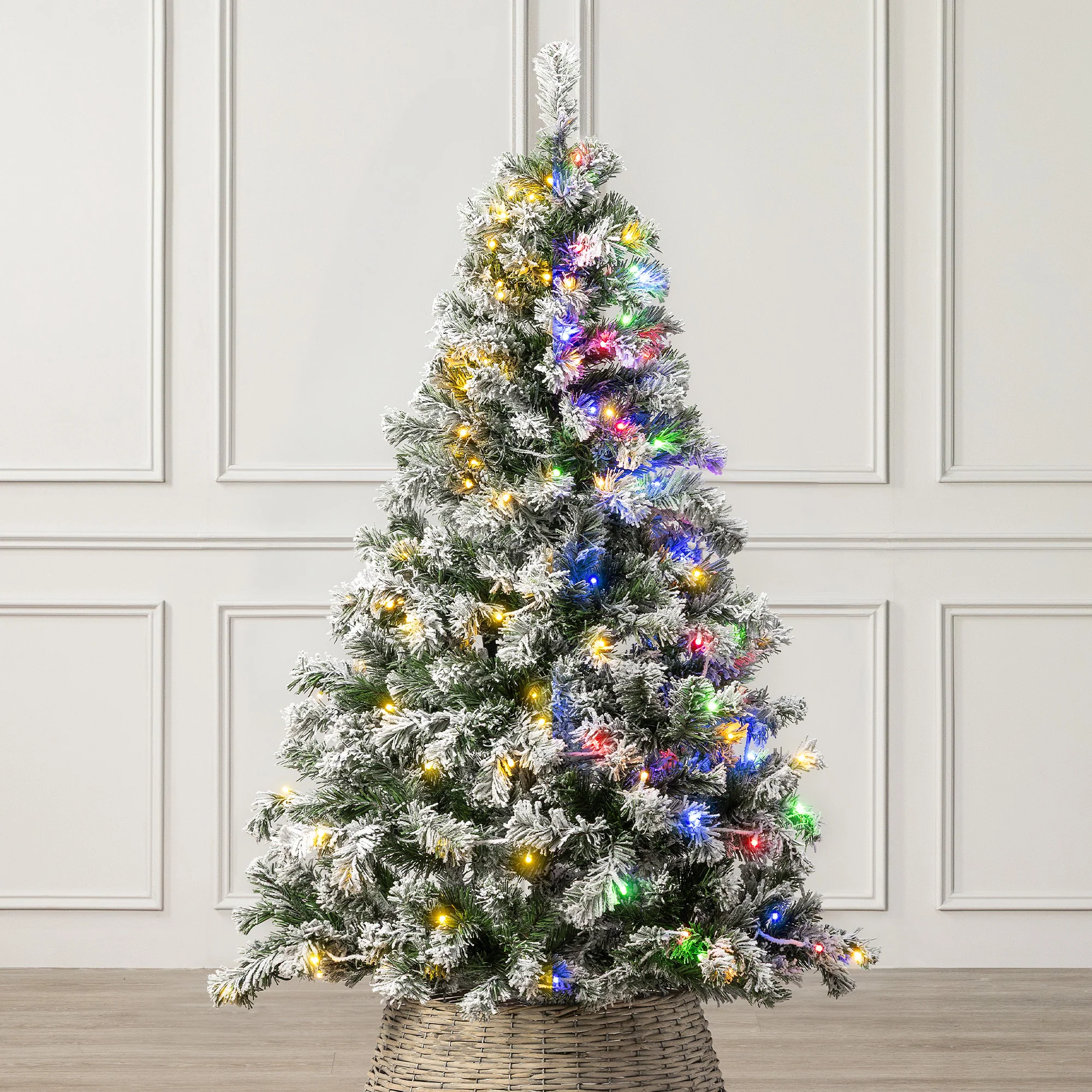Pre-Lit Chamonix Spruce Flocked Christmas Tree