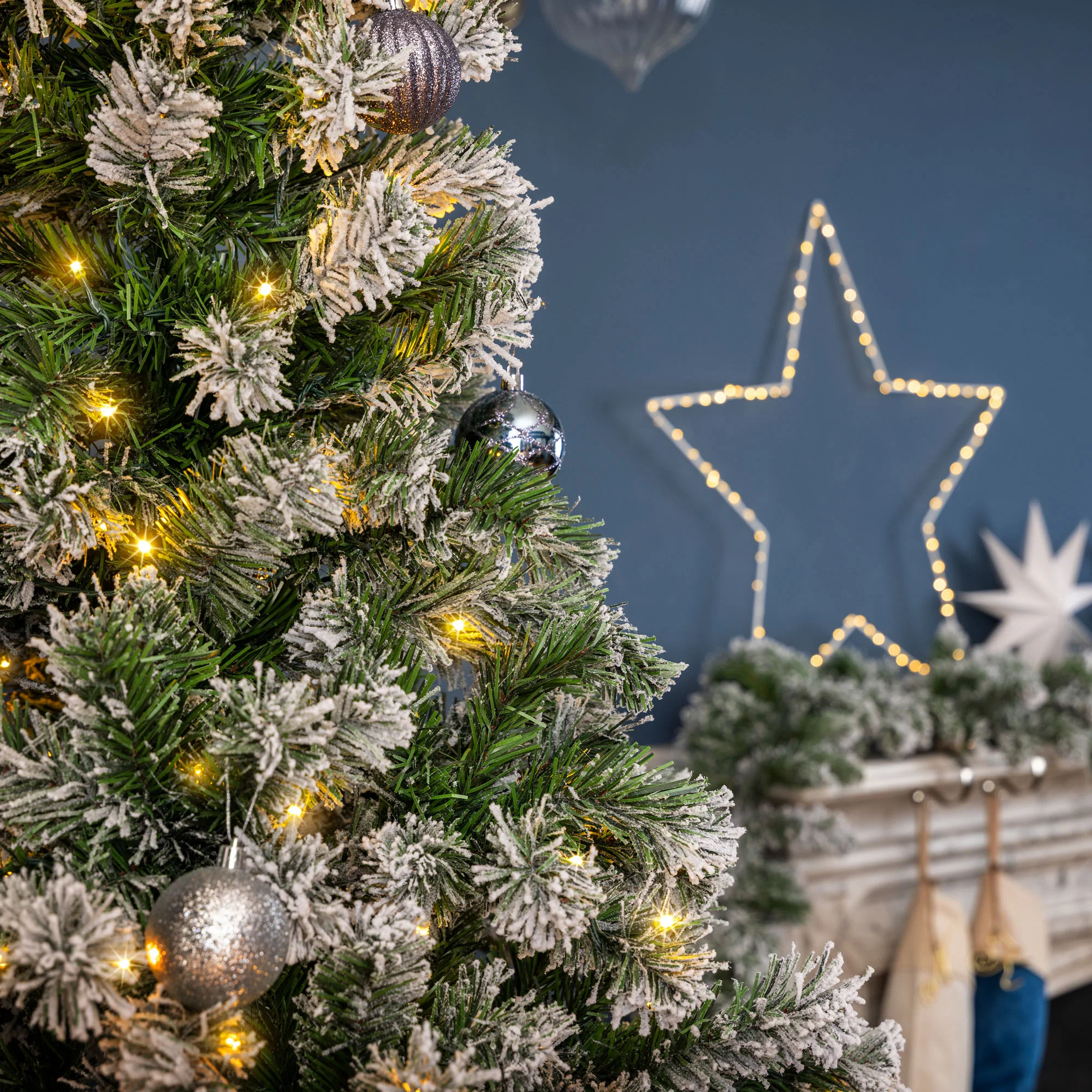 Pre-Lit Chamonix Spruce Flocked Christmas Tree - Image 10