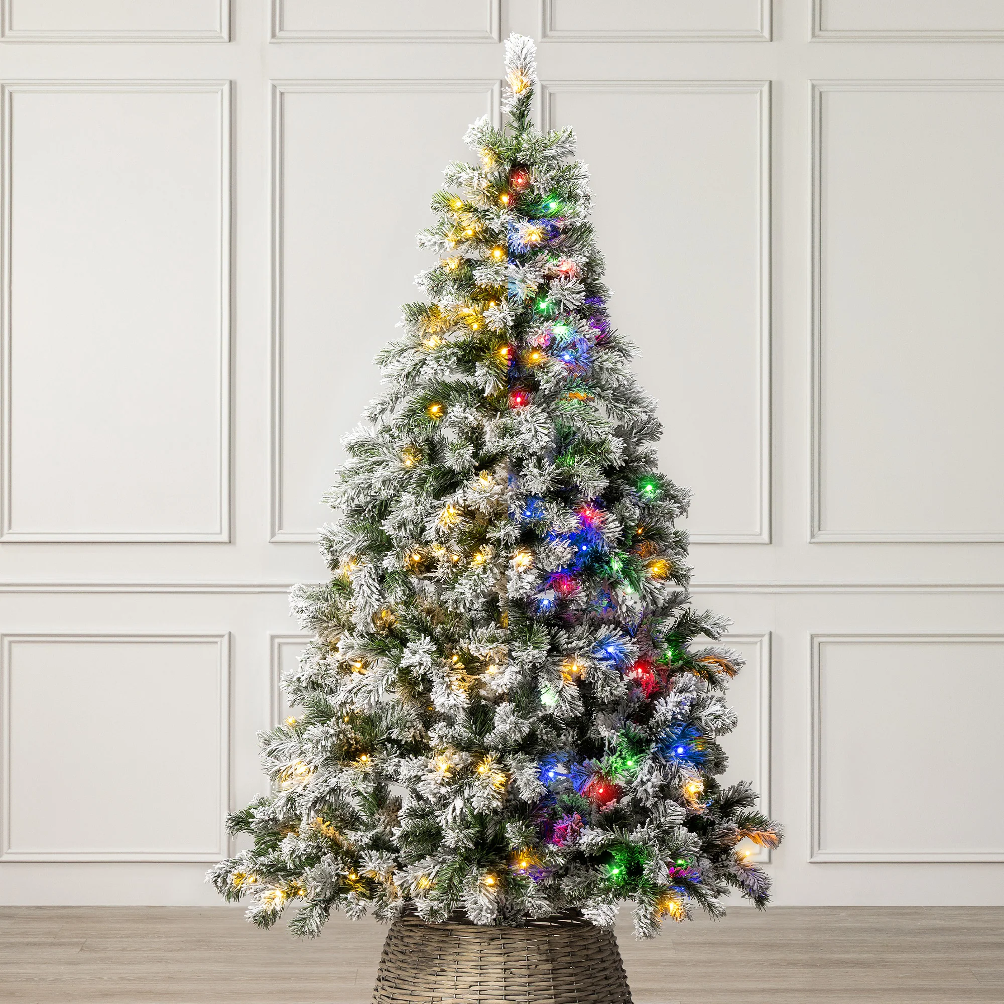Pre-Lit Chamonix Spruce Flocked Christmas Tree - Image 3