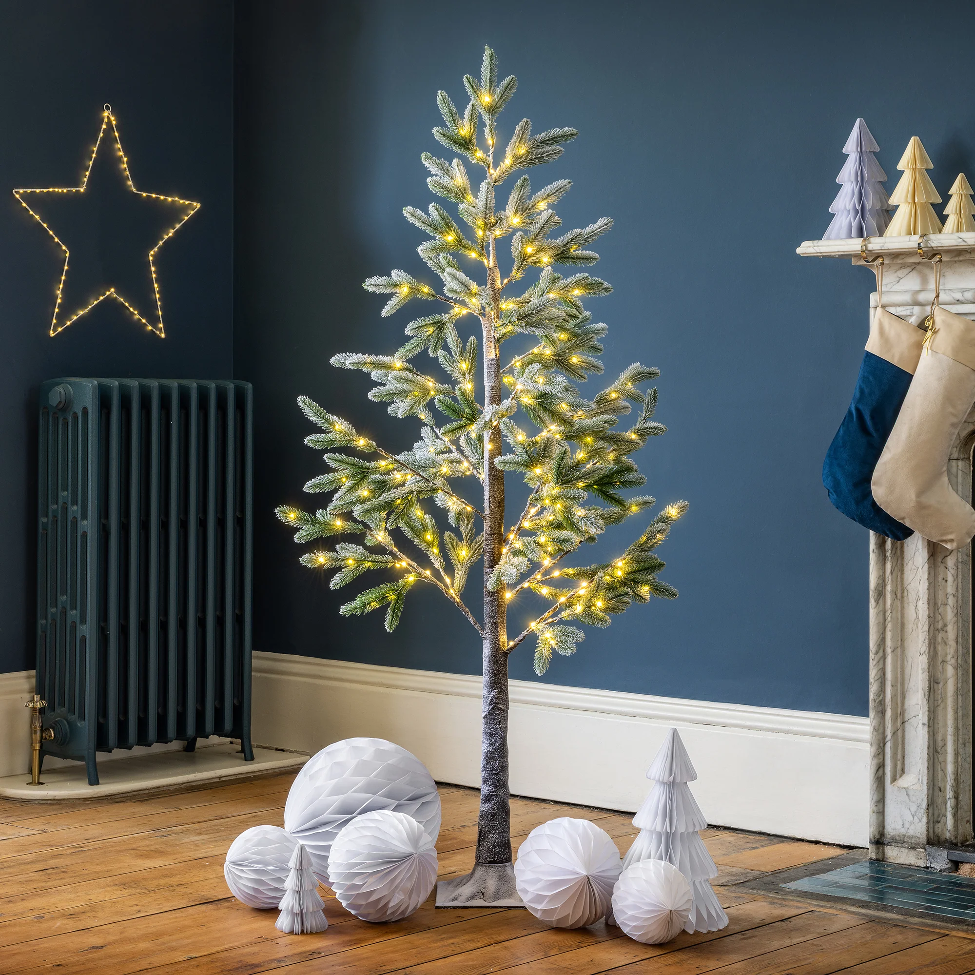 Pre-Lit Halden Fir Flocked Christmas Tree - Image 3