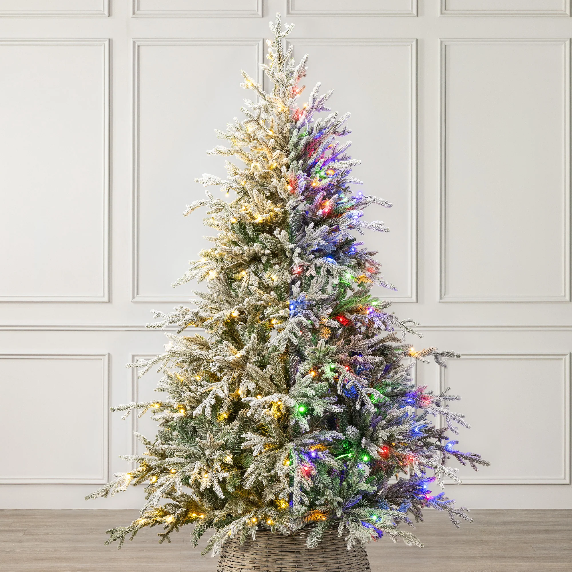 Pre-Lit Flocked Verbier Fir Christmas Tree
