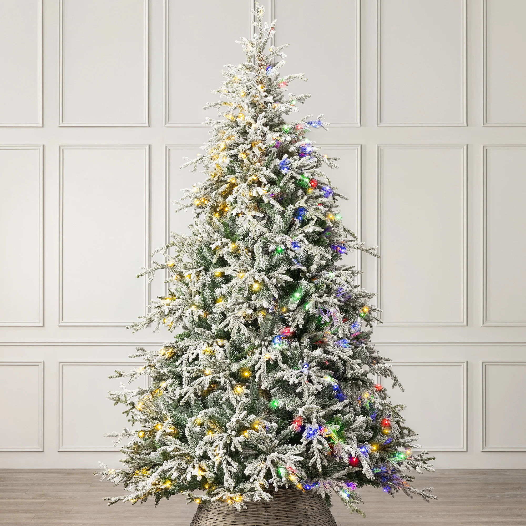 Pre-Lit Flocked Verbier Fir Christmas Tree - Image 9