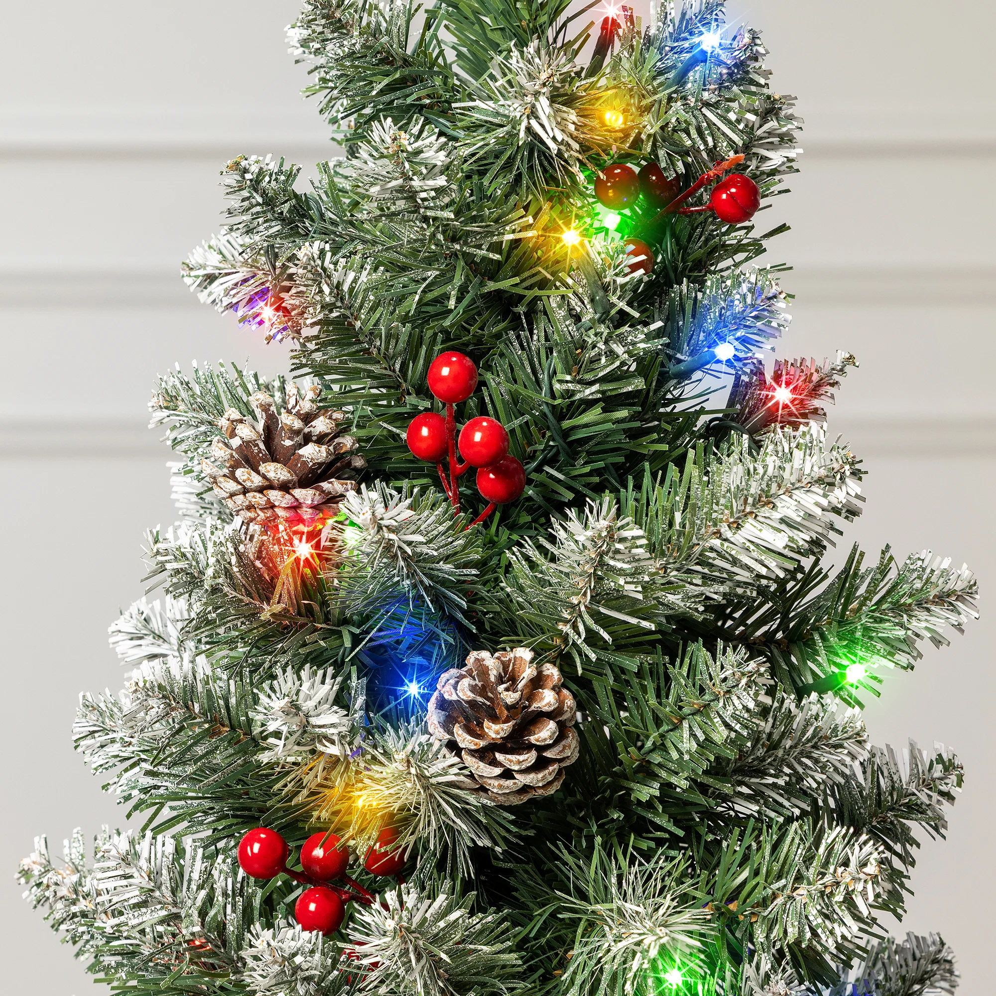 Pre-Lit Pine Cone & Berry Christmas Tree - Image 4