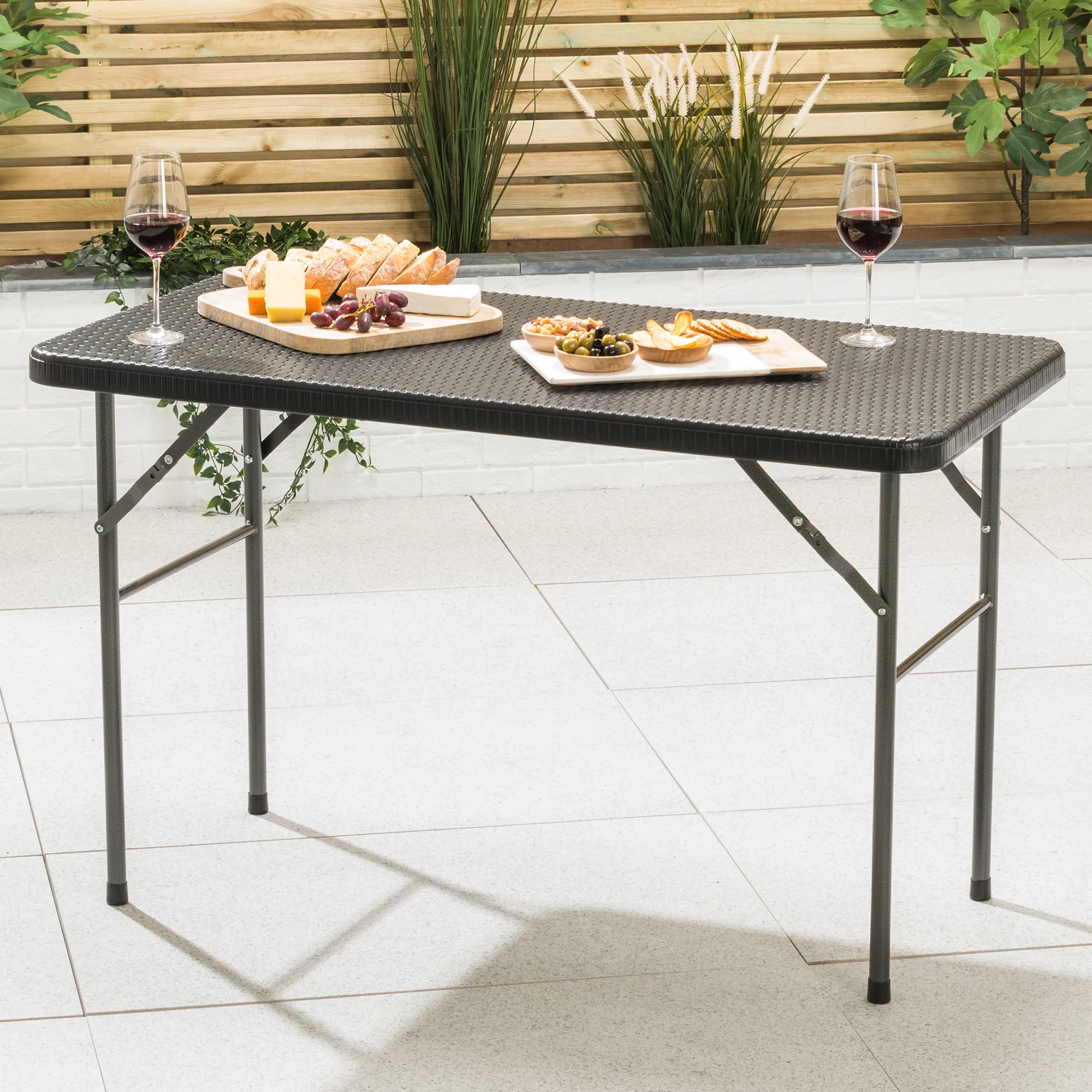 4ft Rattan Effect 4 Seater Dining Set - Image 3