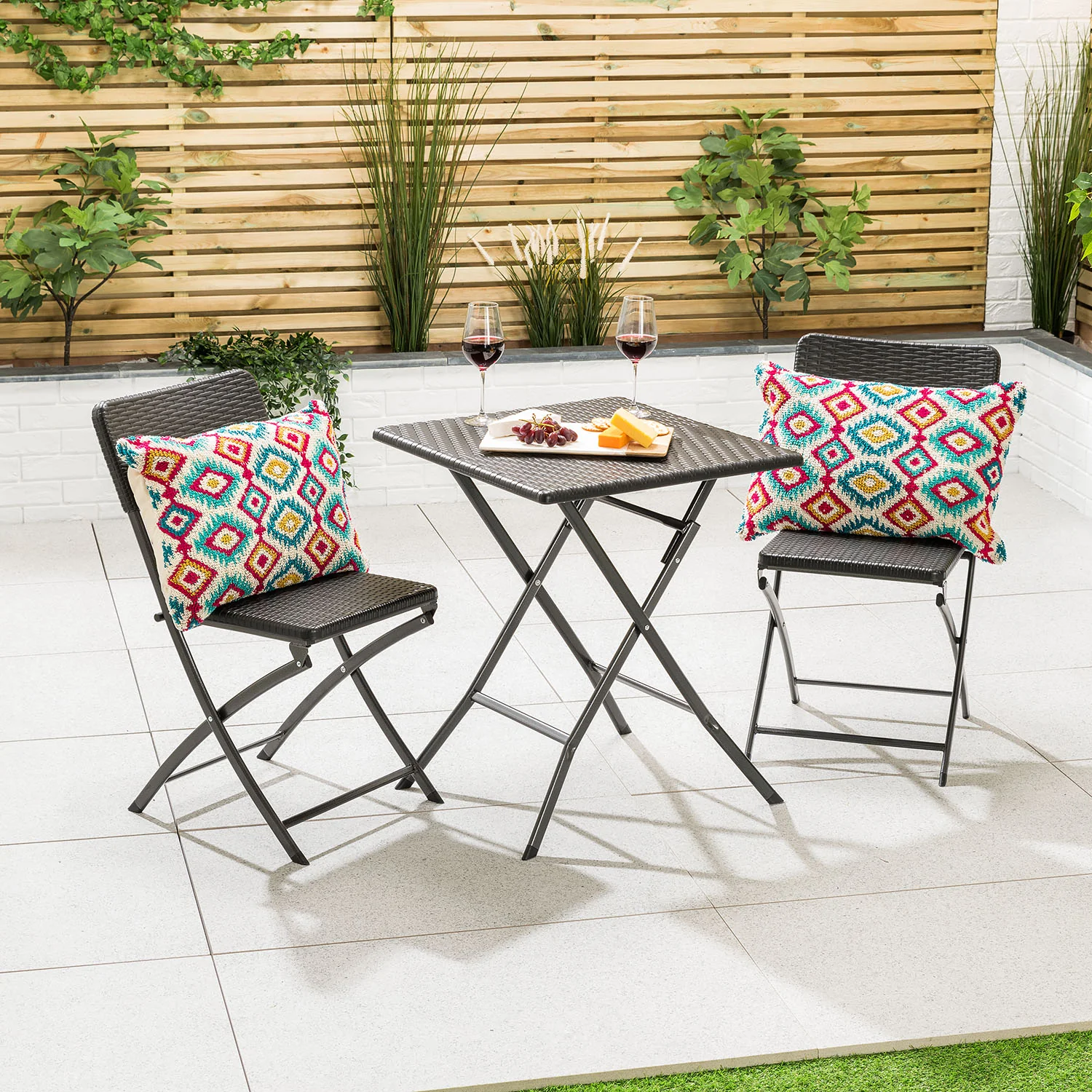Rattan Effect Bistro Set – 3 Piece