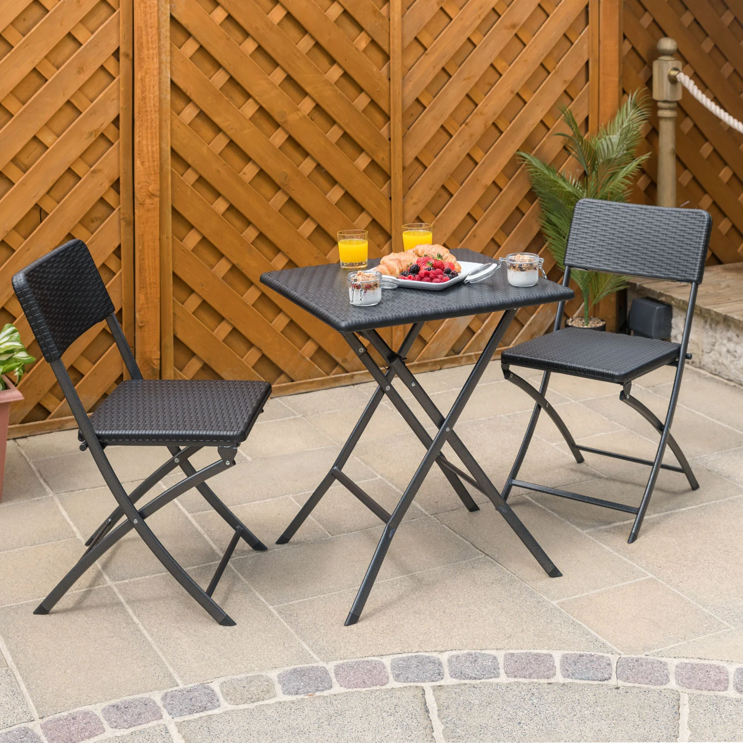 Rattan Effect Bistro Set – 3 Piece - Image 2