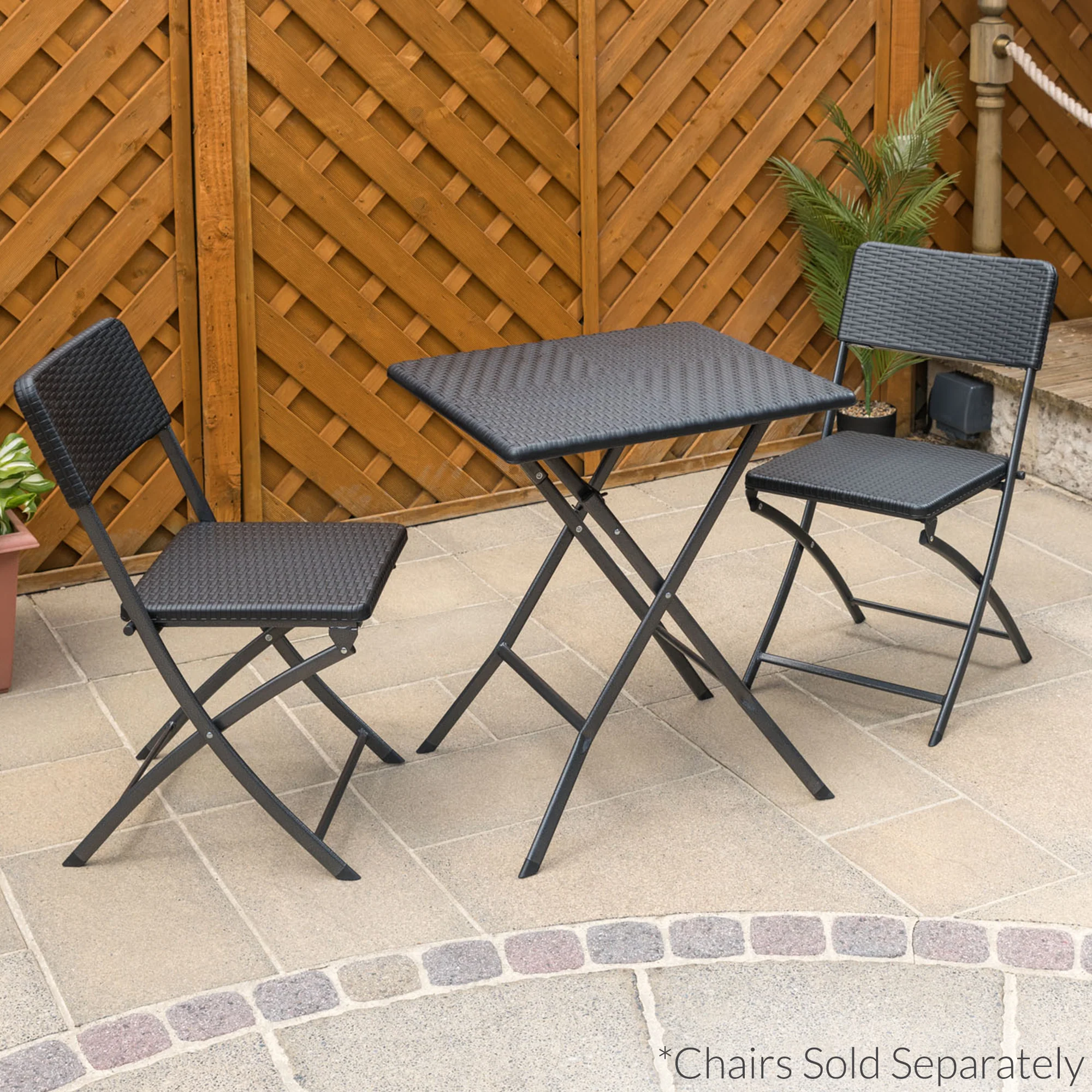 Rattan Effect Bistro Table - Image 3