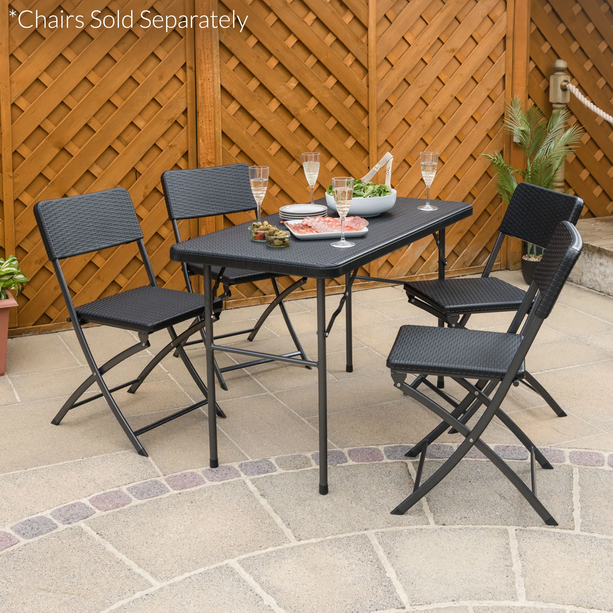 4ft Rattan Effect Garden Table - Image 3