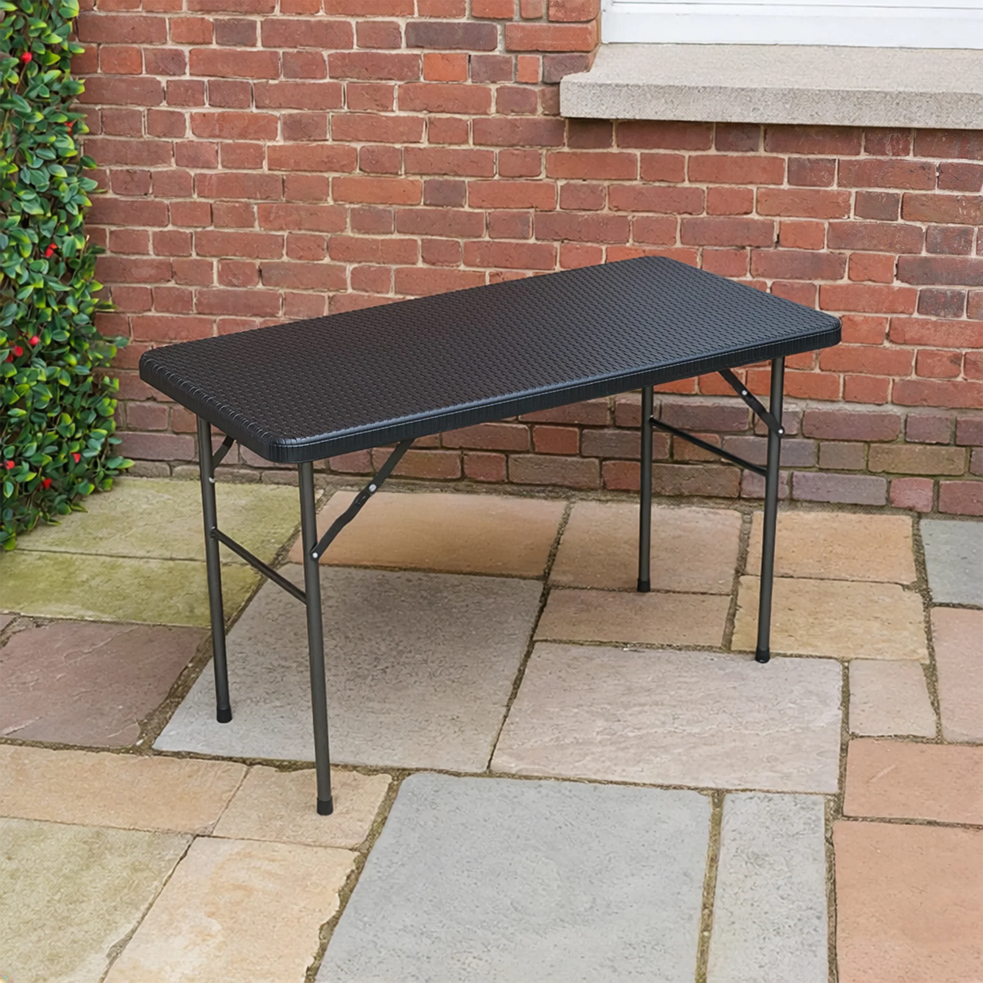 4ft Rattan Effect Garden Table - Image 4
