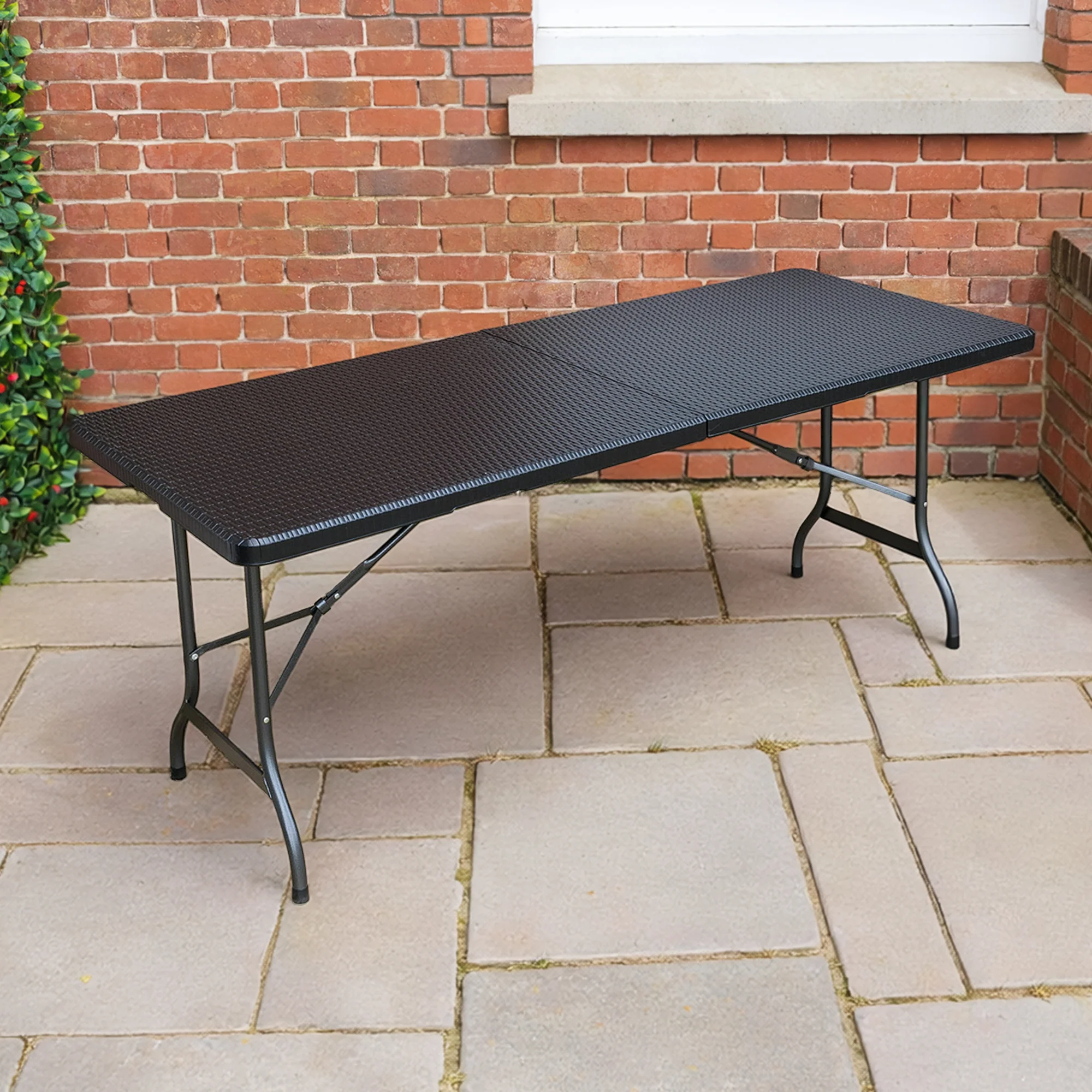 6ft Rattan Effect Garden Table - Image 4