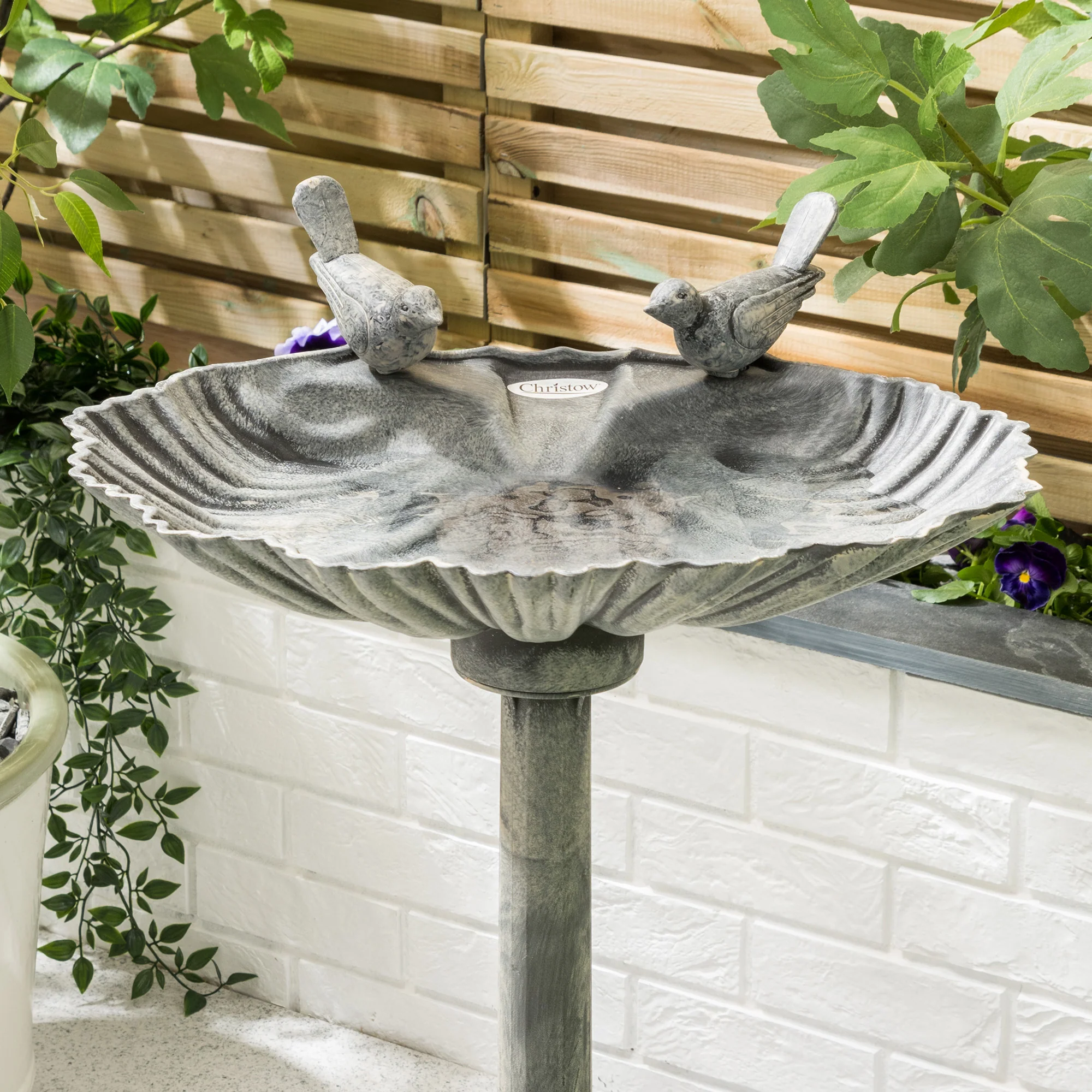 Resin Clam Shell Bird Bath - Image 11