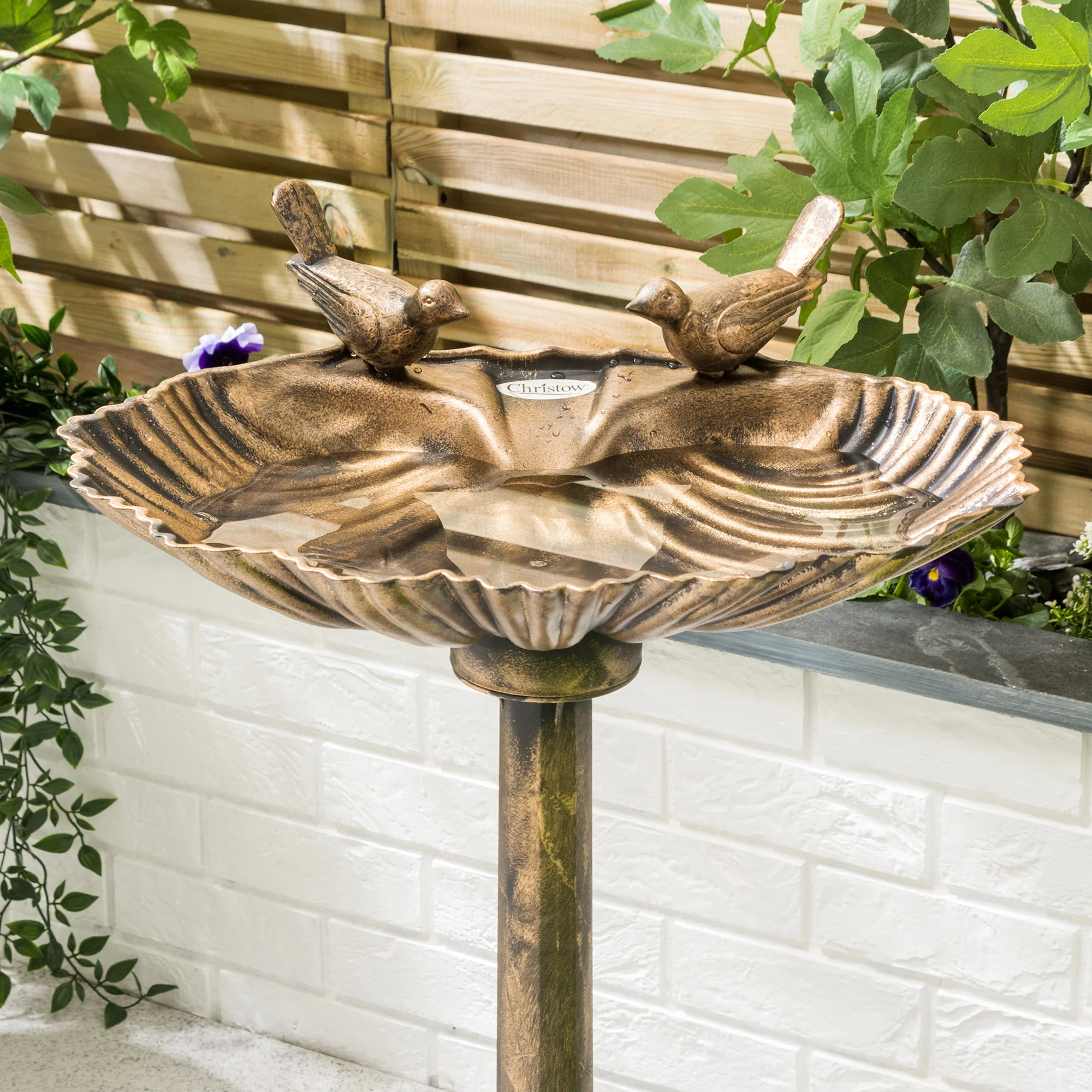 Resin Clam Shell Bird Bath - Image 3