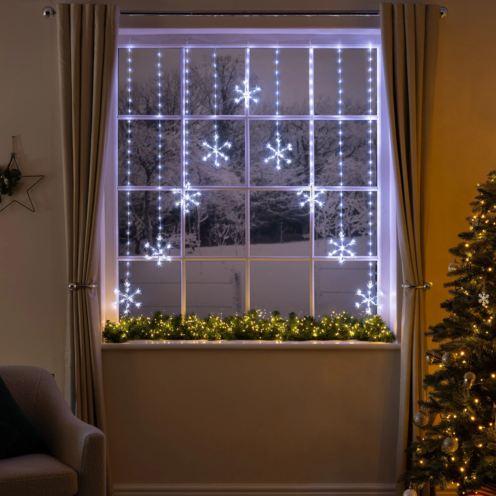 Snowflake Curtain Micro Lights - Image 4