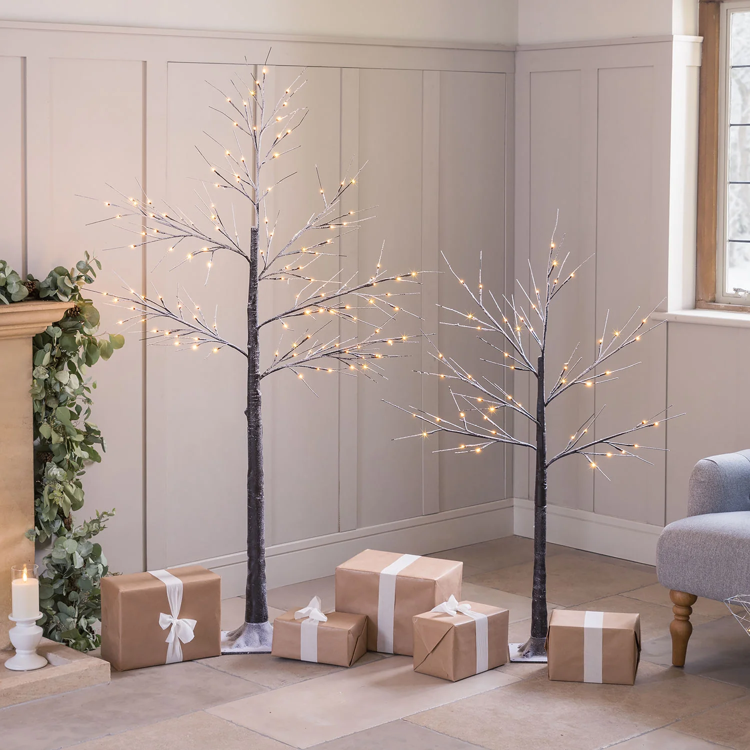 Snowy Twig Tree With Lights - Image 4