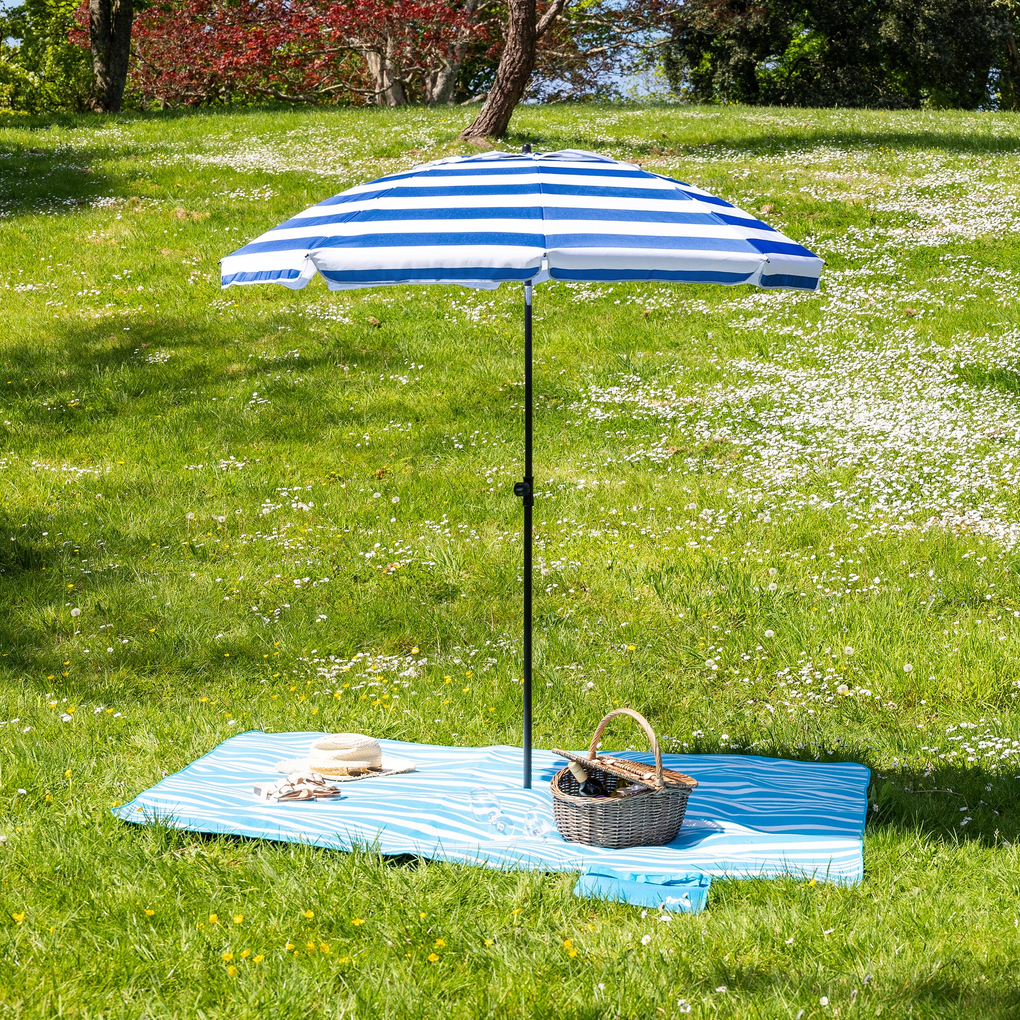 Striped Beach Parasol – 2m - Image 11