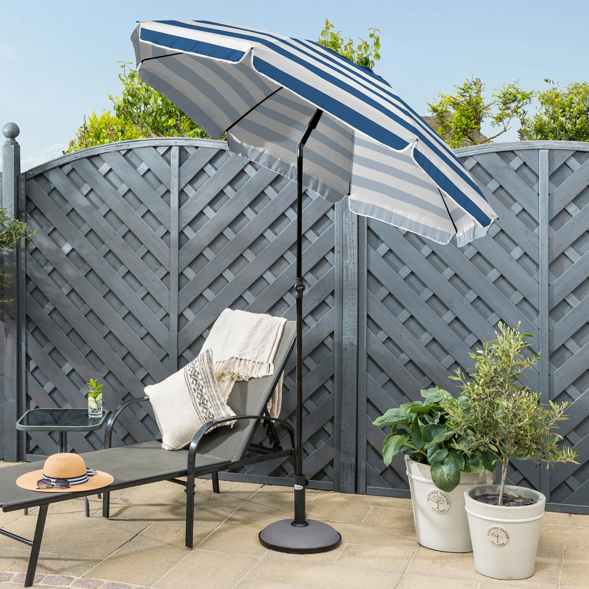 Striped Beach Parasol – 2m - Image 12