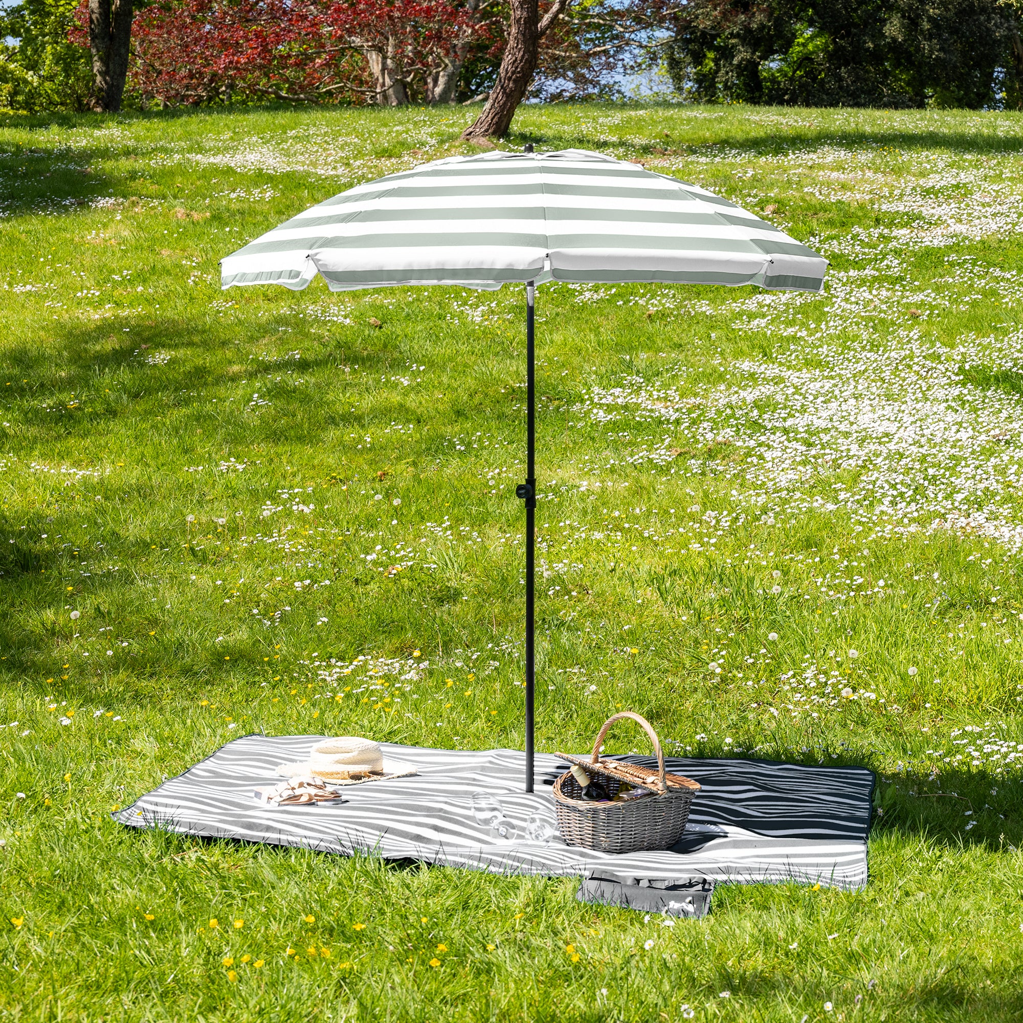 Striped Beach Parasol – 2m - Image 15