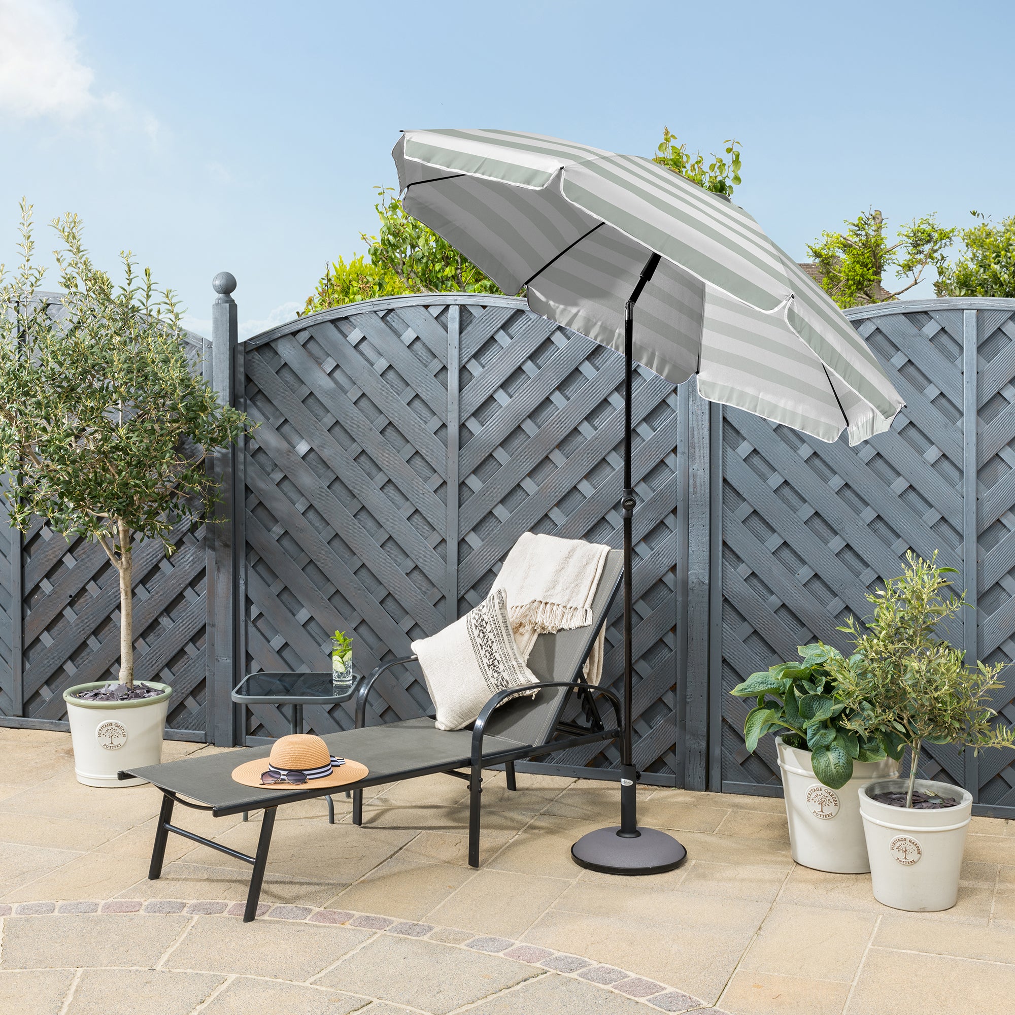 Striped Beach Parasol – 2m - Image 16