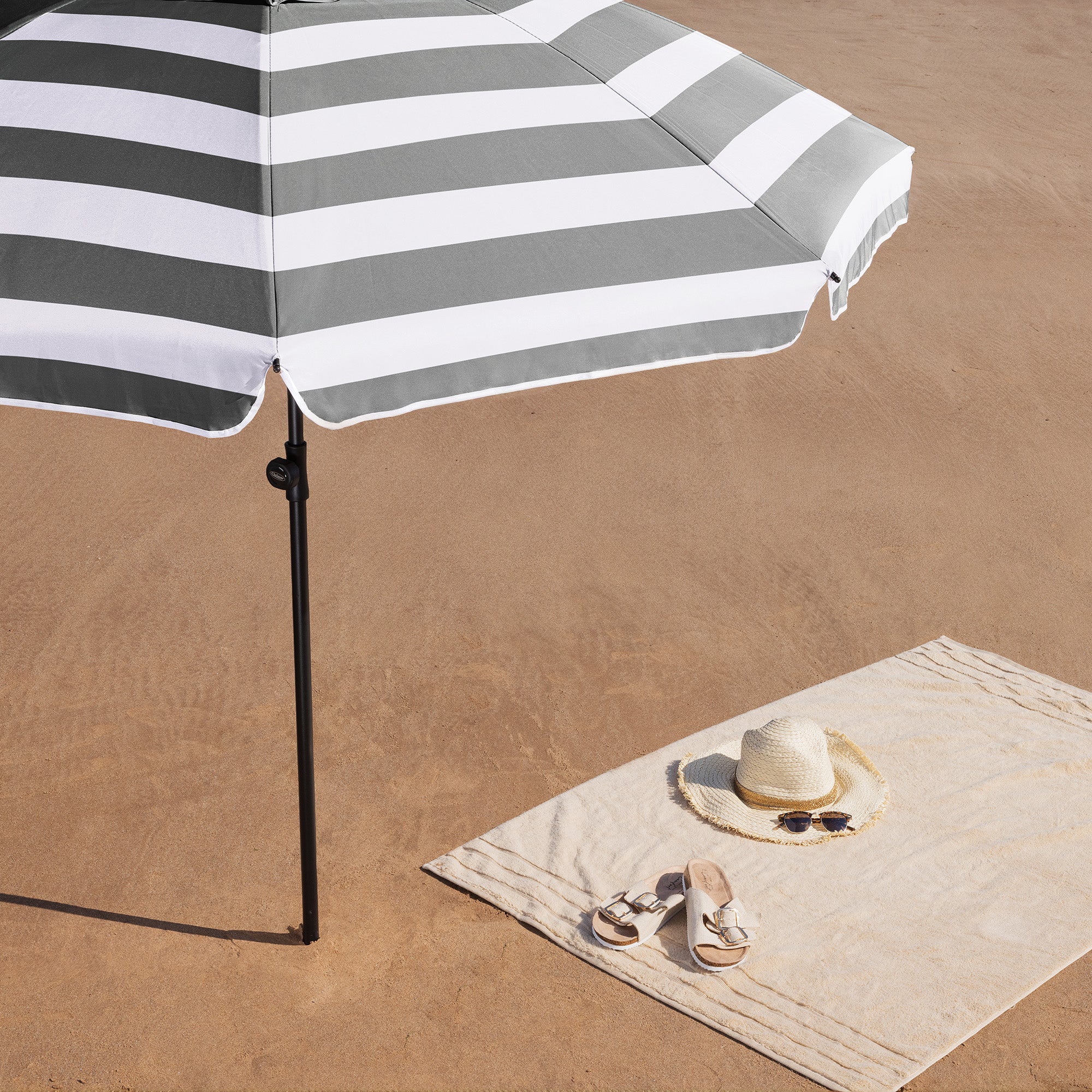 Striped Beach Parasol – 2m - Image 6