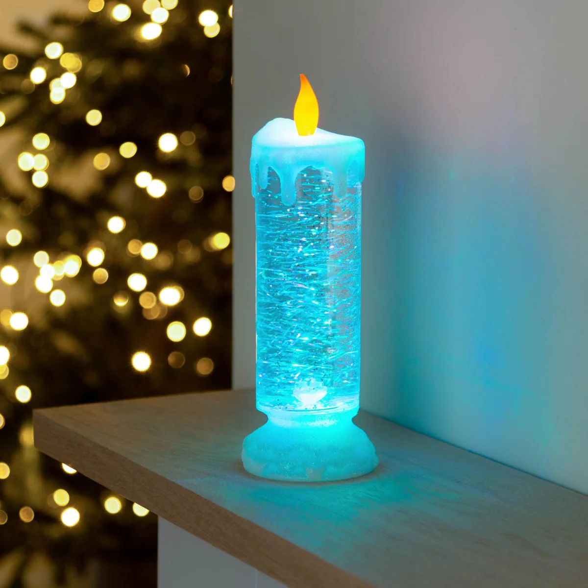 Swirling Glitter LED Christmas Candle - Image 4