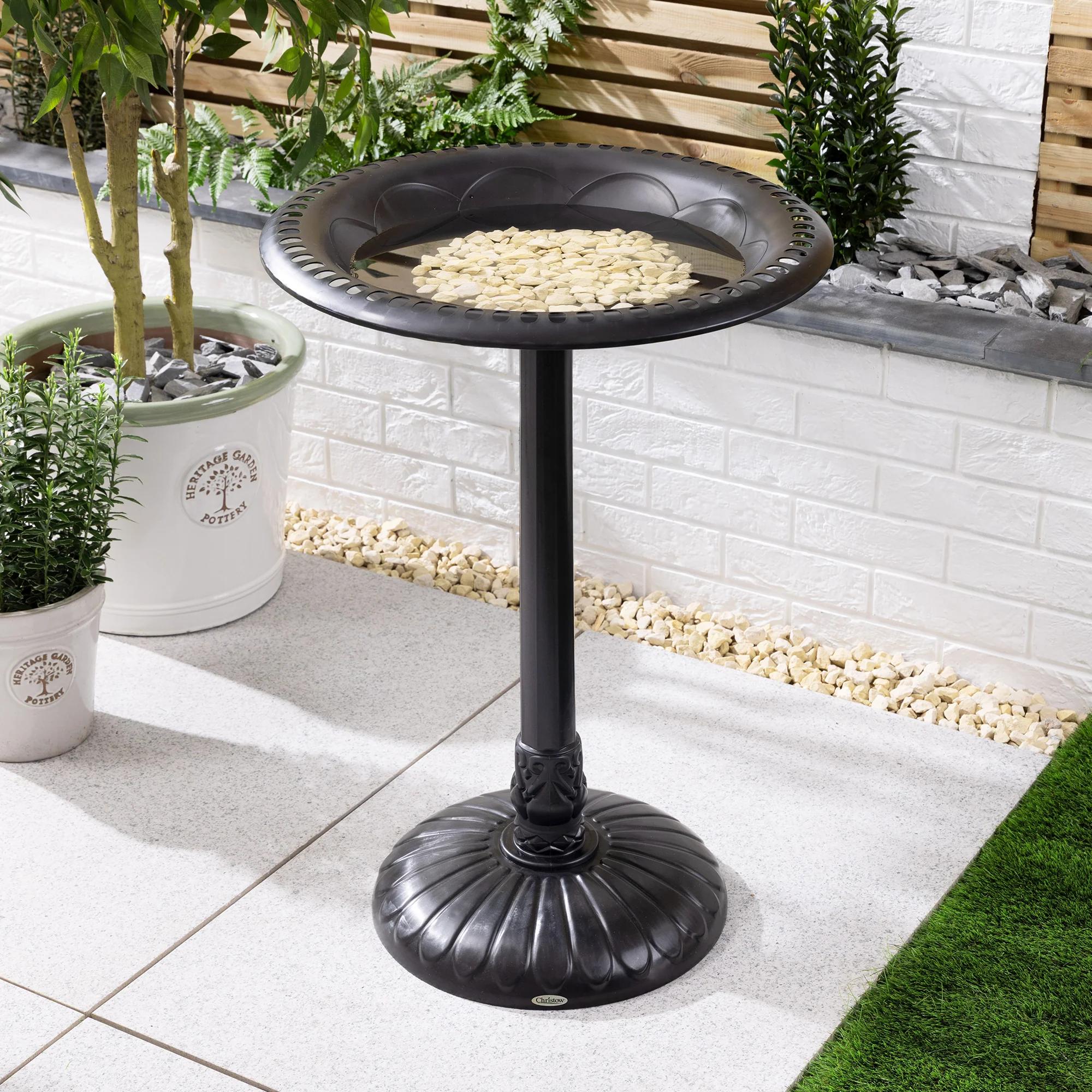Weightable Round Resin Bird Bath