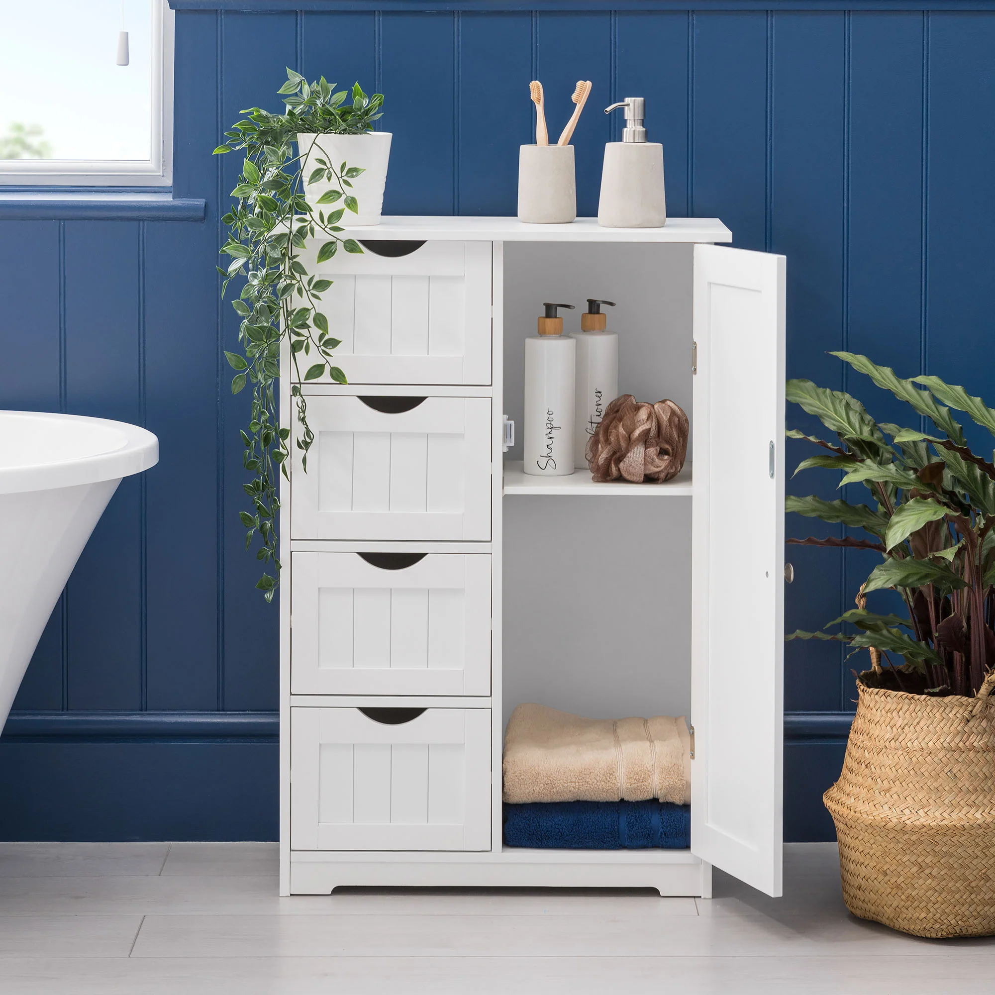 Clovelly White Bathroom Drawer Cabinet - Image 2