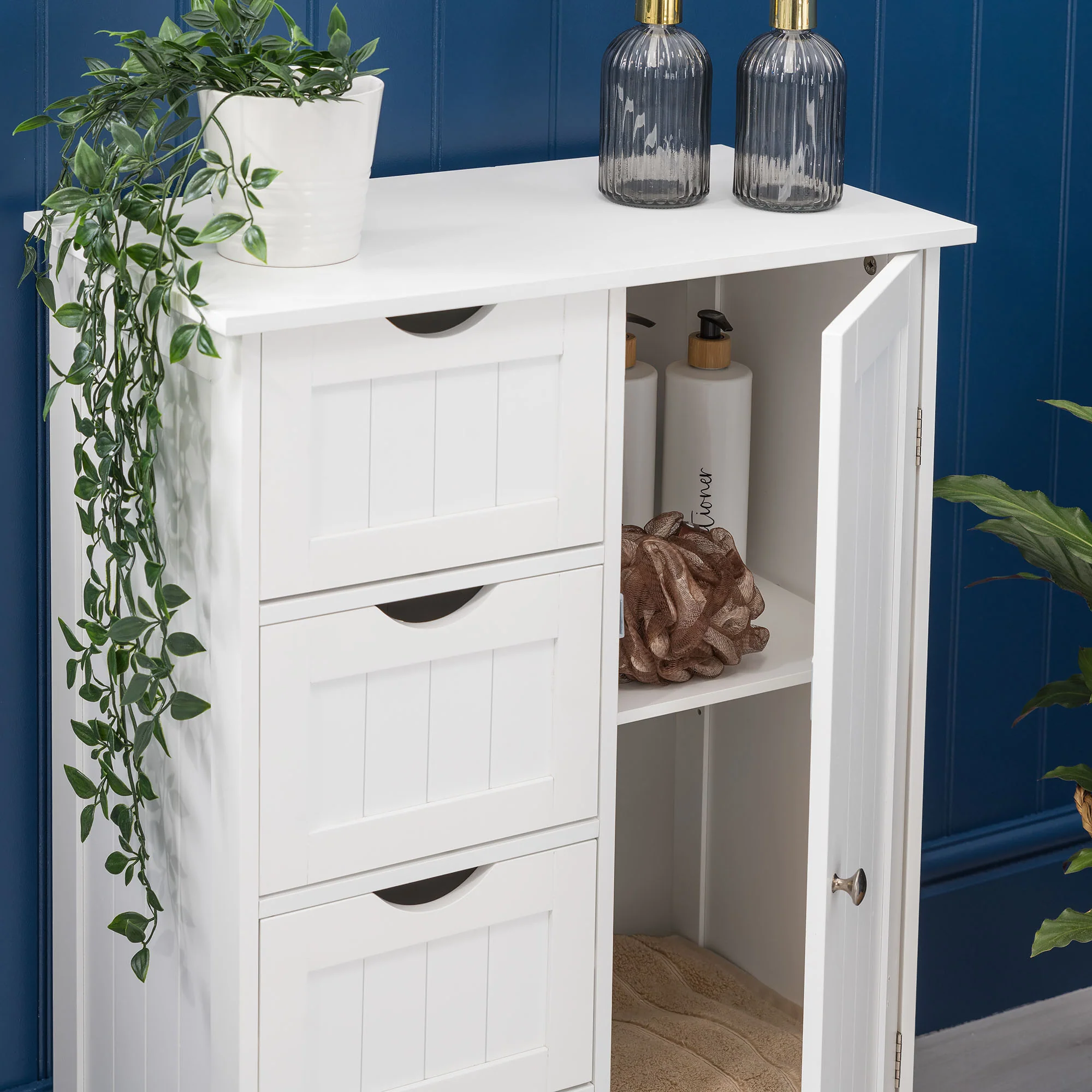 Clovelly White Bathroom Drawer Cabinet - Image 3