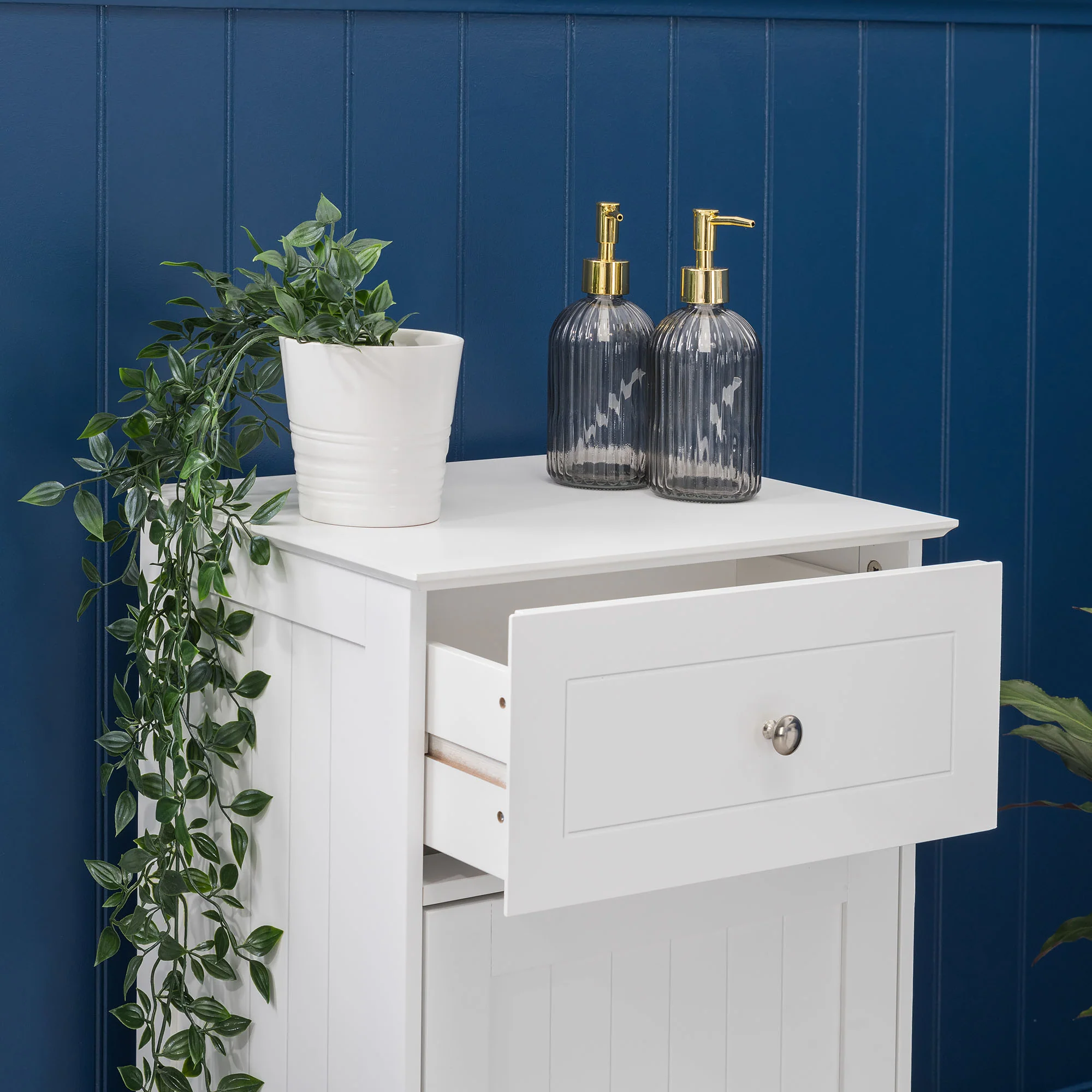 Clovelly White Bathroom Cabinet With Drawer - Image 2