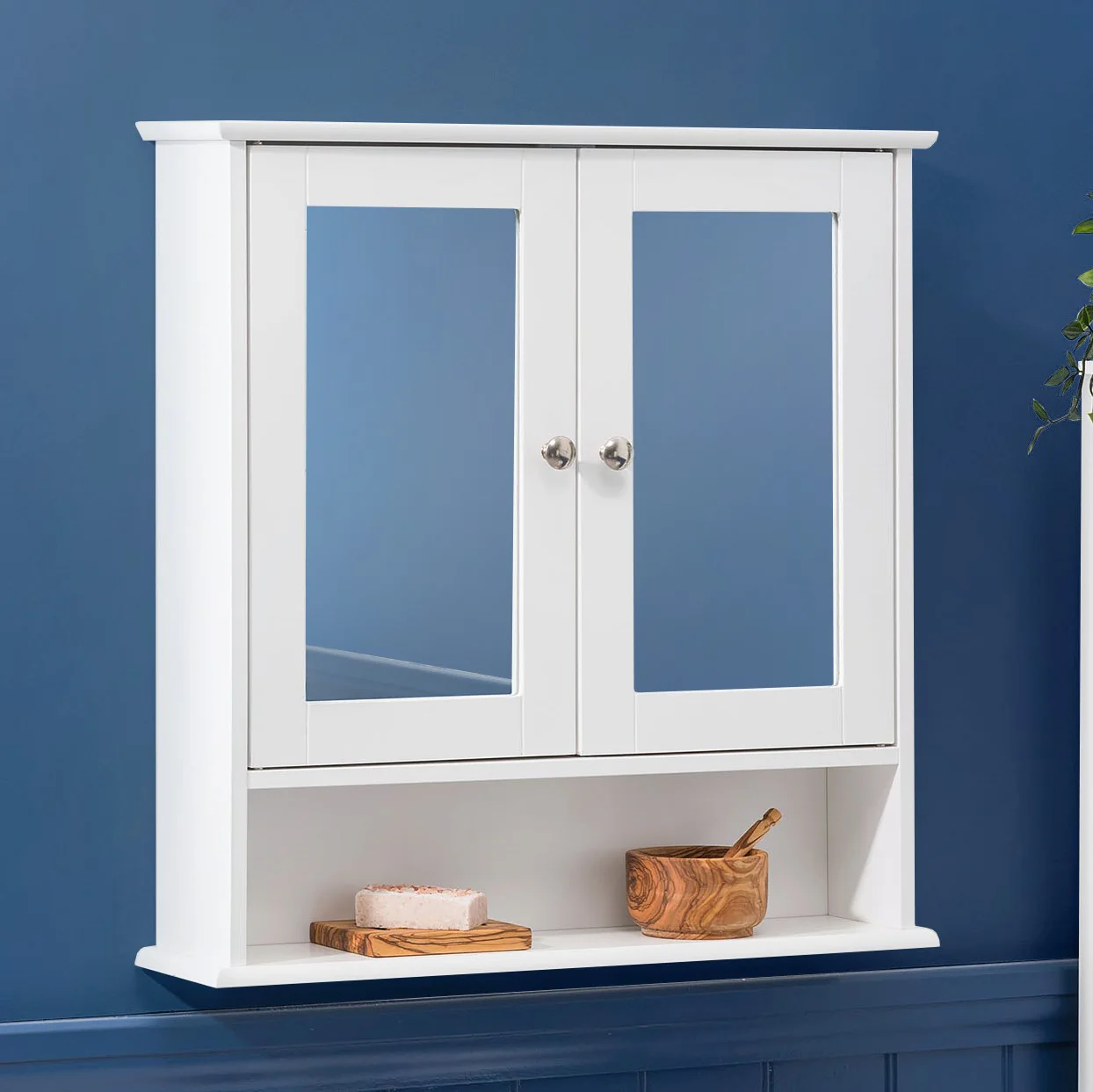 Clovelly White Double Mirrored Cabinet