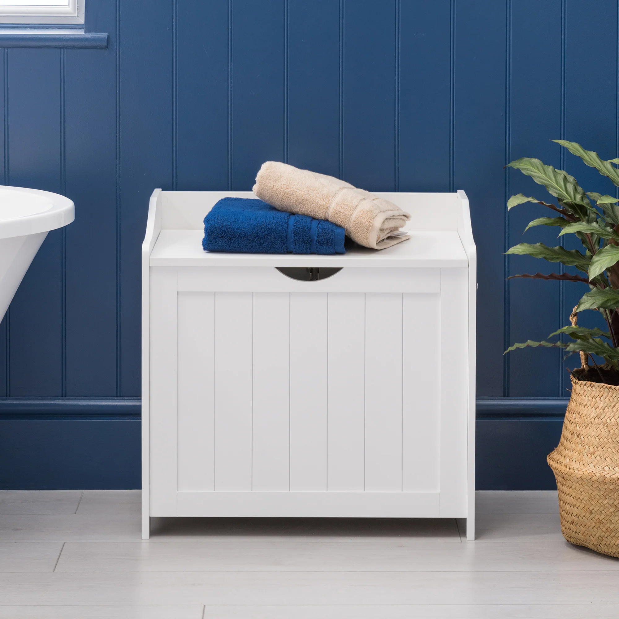 Clovelly White Laundry Box With Lid - Image 4