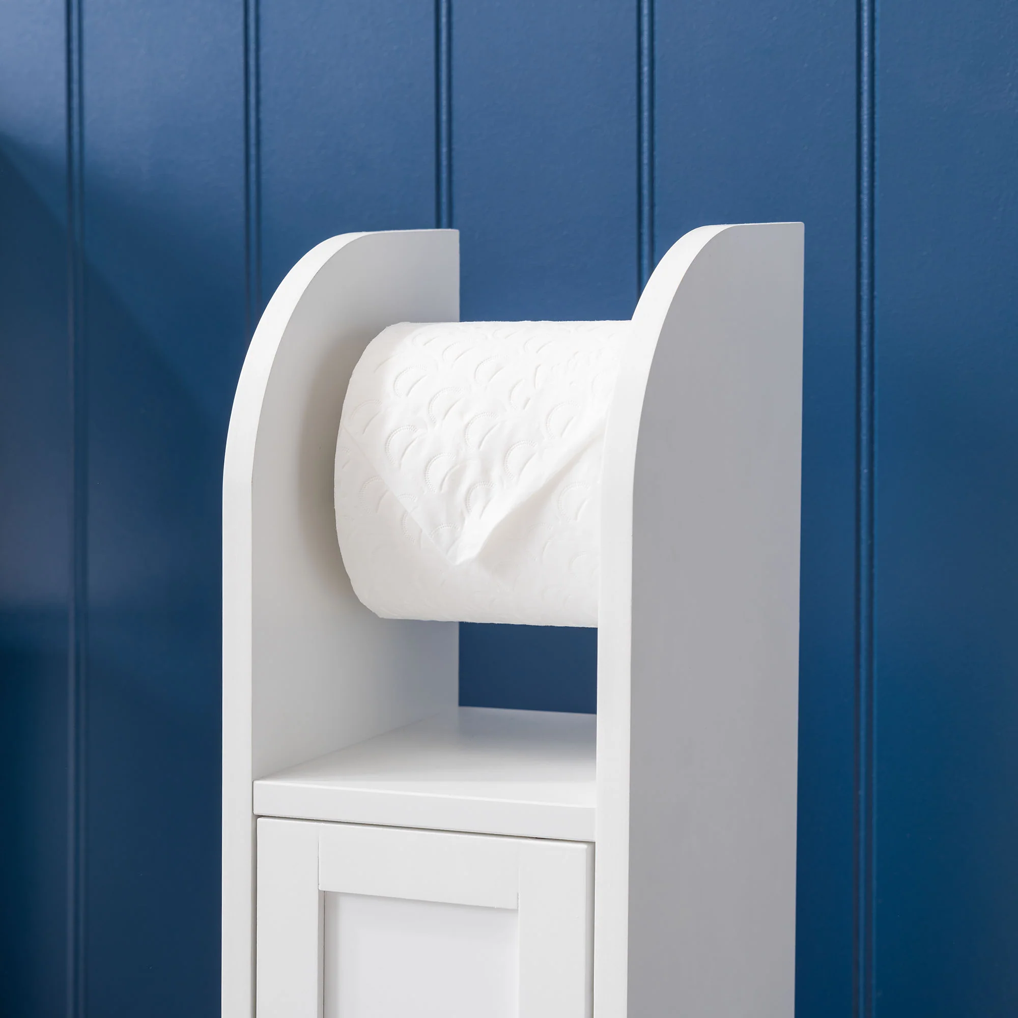 Clovelly White Toilet Roll Holder Cabinet - Image 4