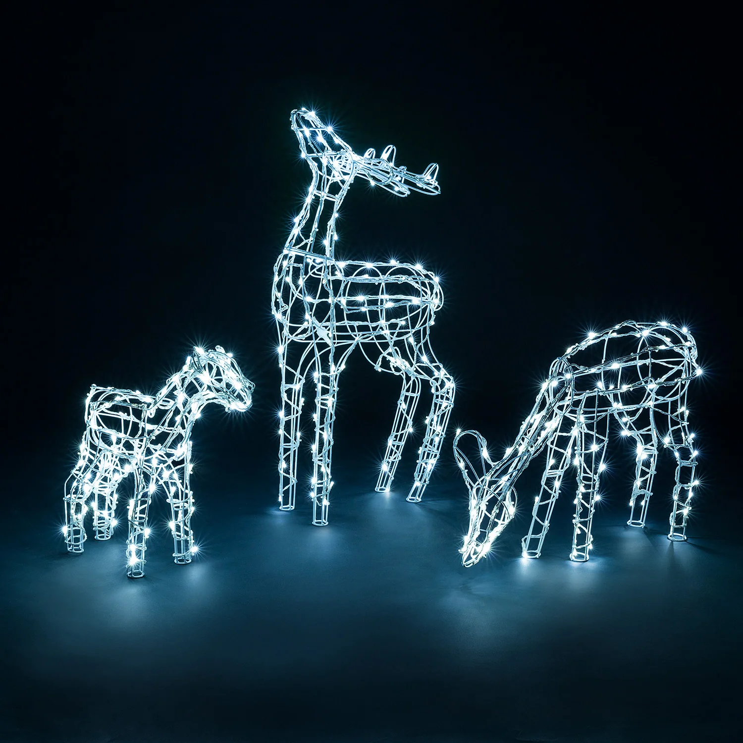 Light Up White Wire Reindeer Family - Image 4